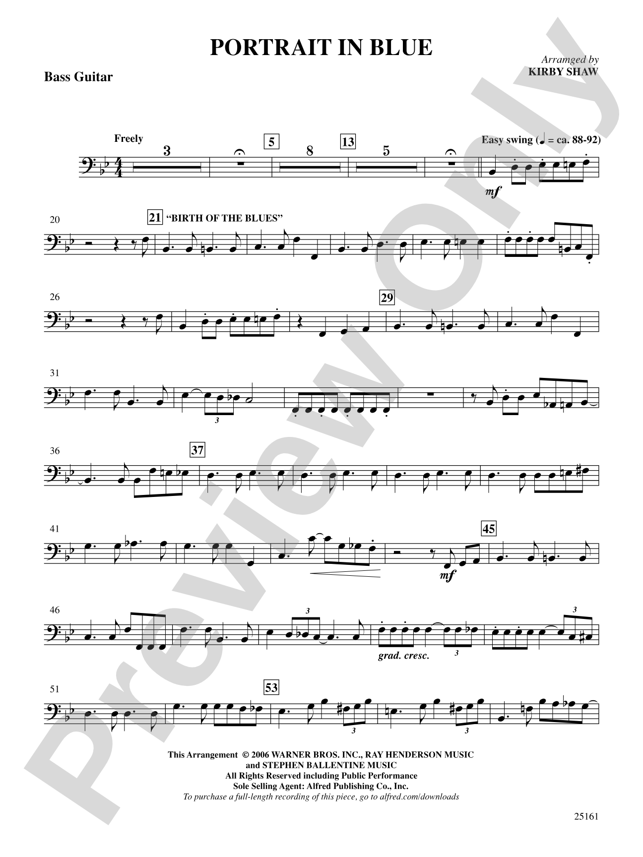 Portrait in Blue: String Bass: Choral SoundPax