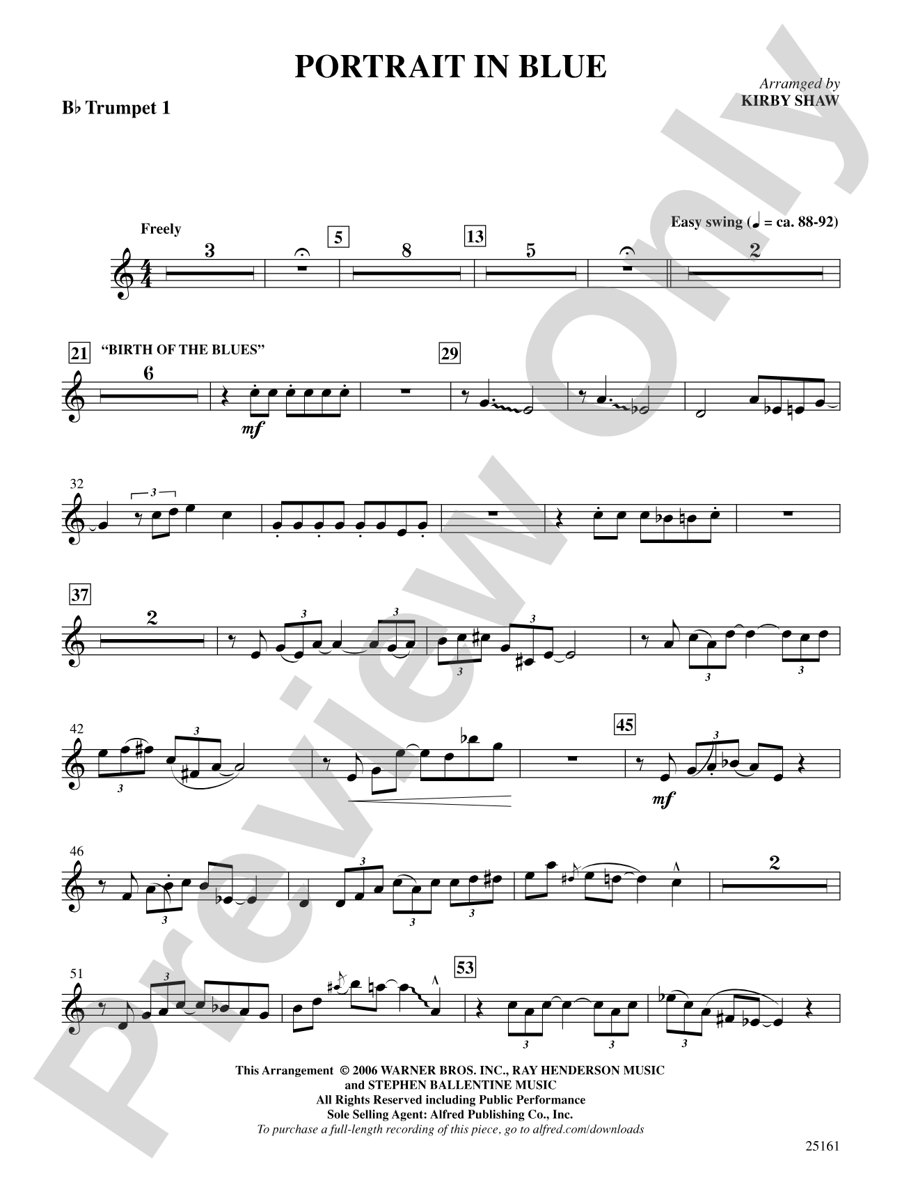 Portrait in Blue: 1st B-flat Trumpet: Choral SoundPax