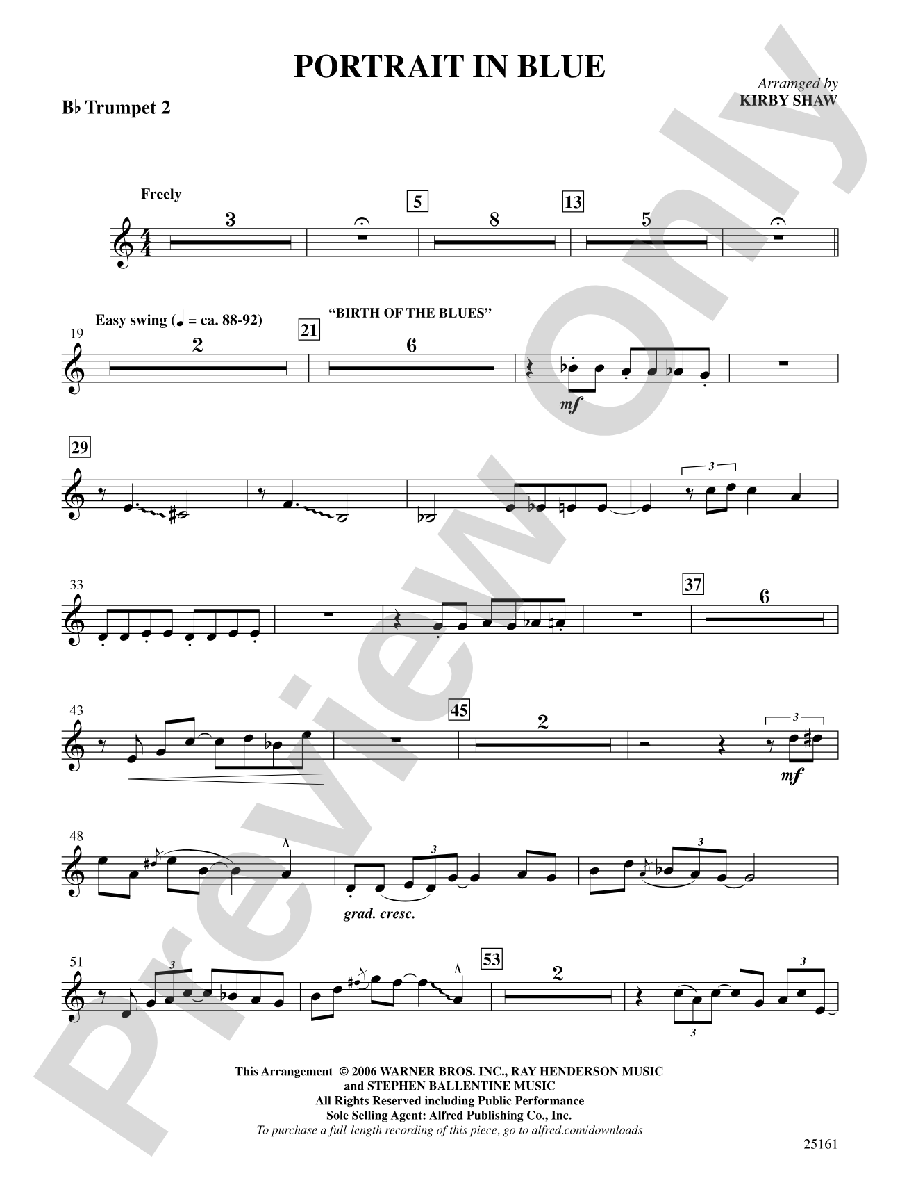 Portrait in Blue: 2nd B-flat Trumpet: Choral SoundPax