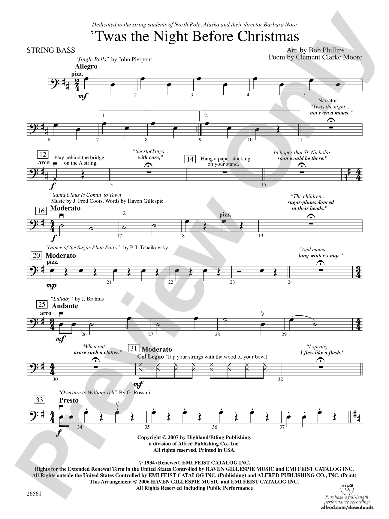 'Twas the Night Before Christmas: String Bass