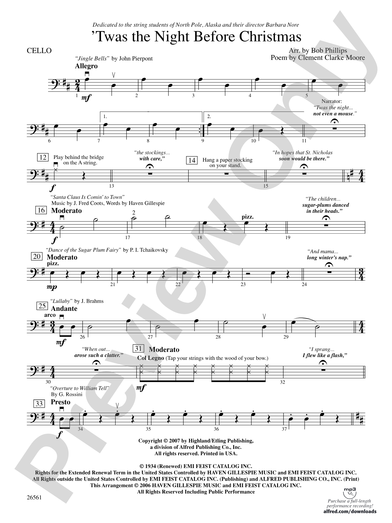 'Twas the Night Before Christmas: Cello