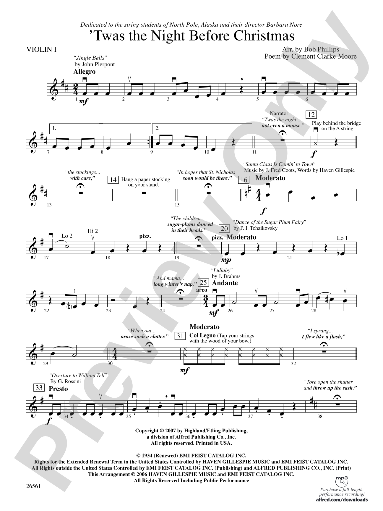 'Twas the Night Before Christmas: 1st Violin