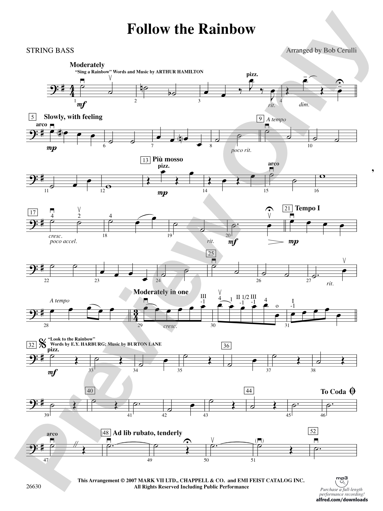 Follow the Rainbow: String Bass