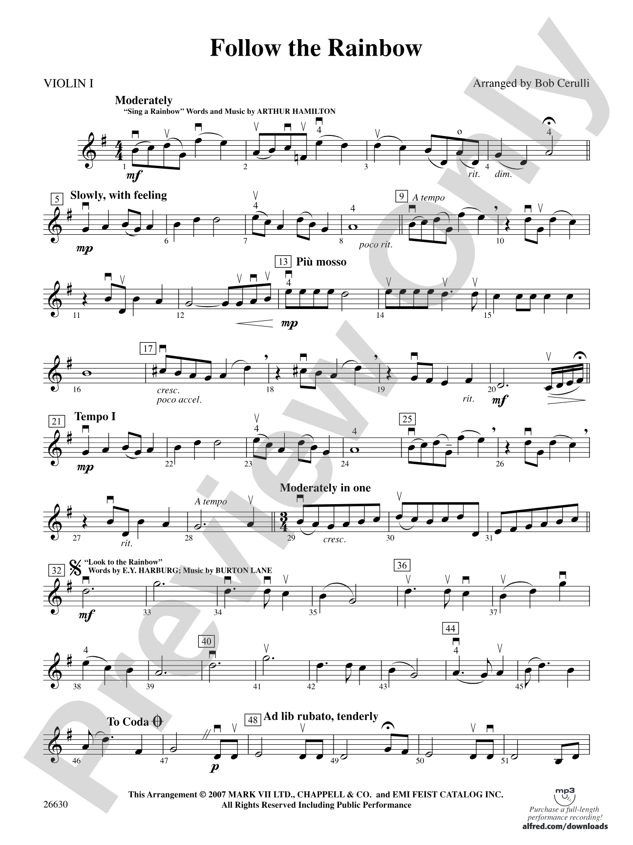 Follow the Rainbow: 1st Violin
