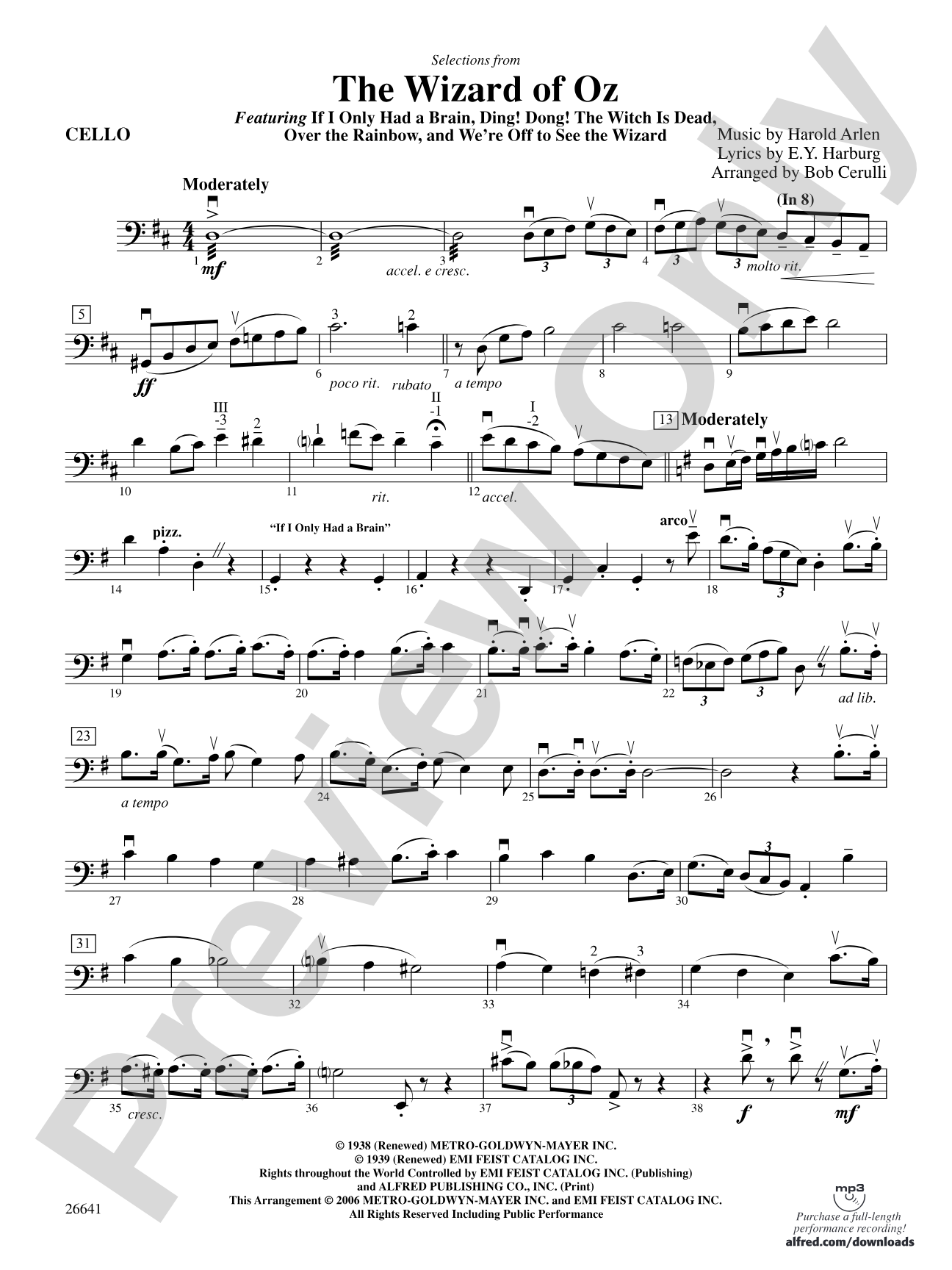The Wizard of Oz: Cello