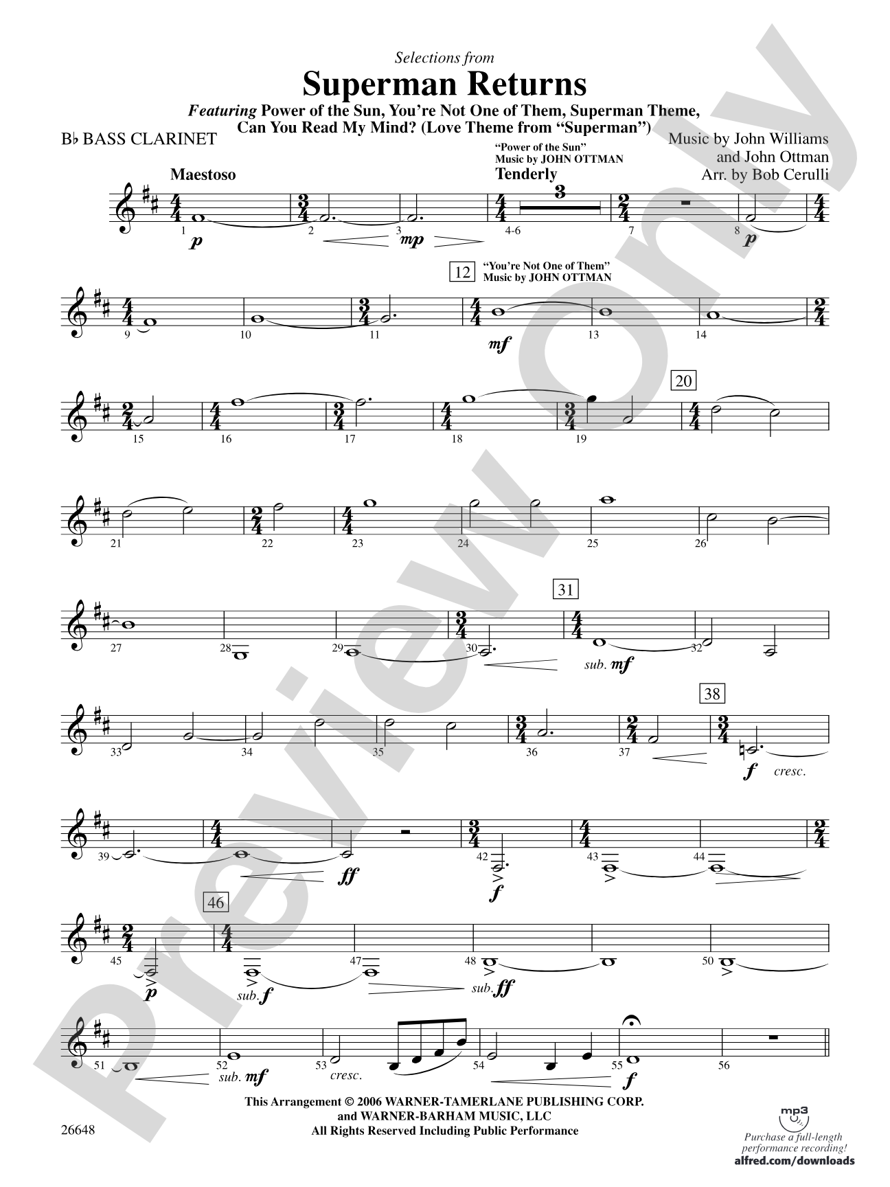 Superman Returns: B-flat Bass Clarinet