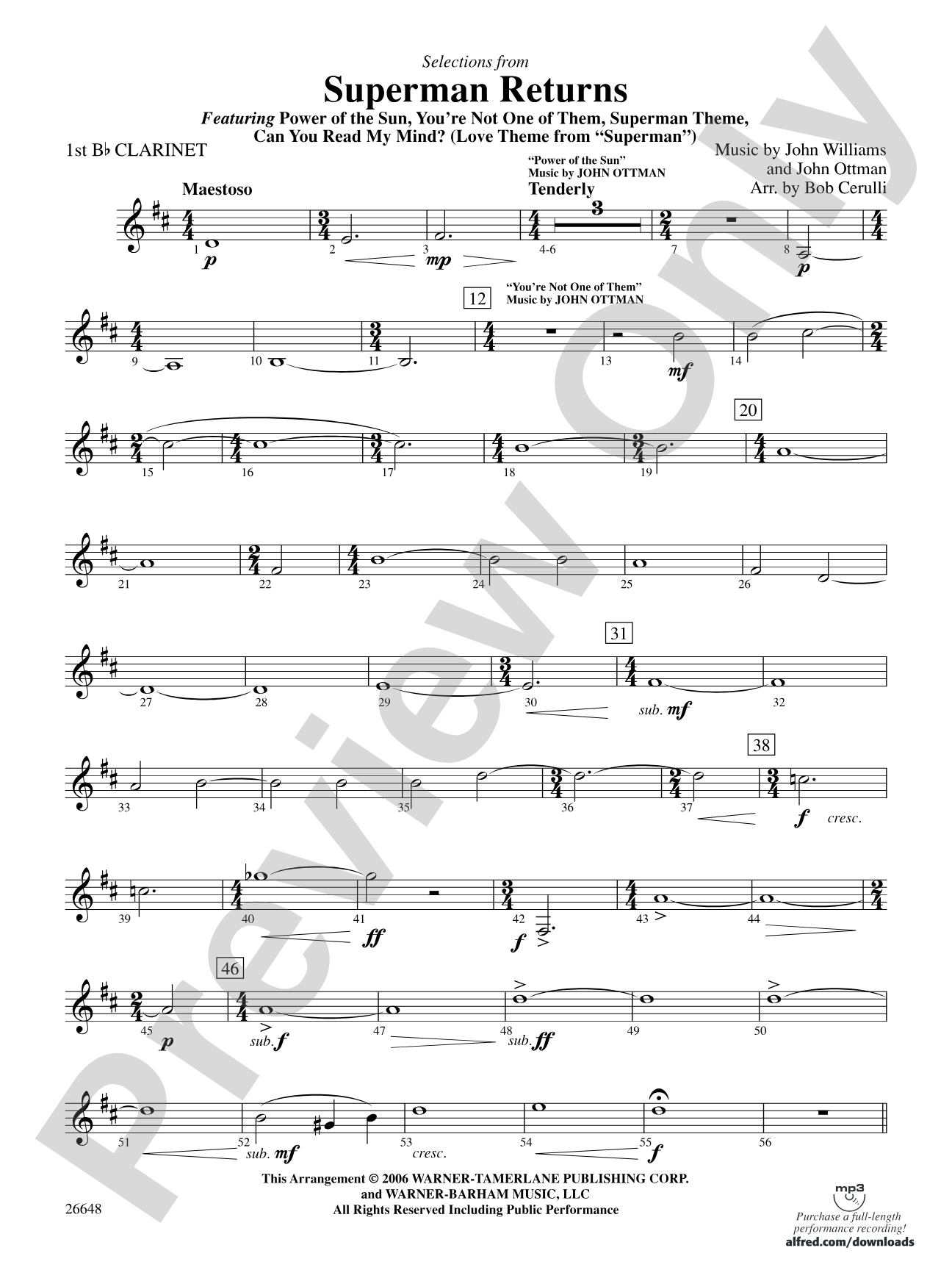 Superman Returns: 1st B-flat Clarinet