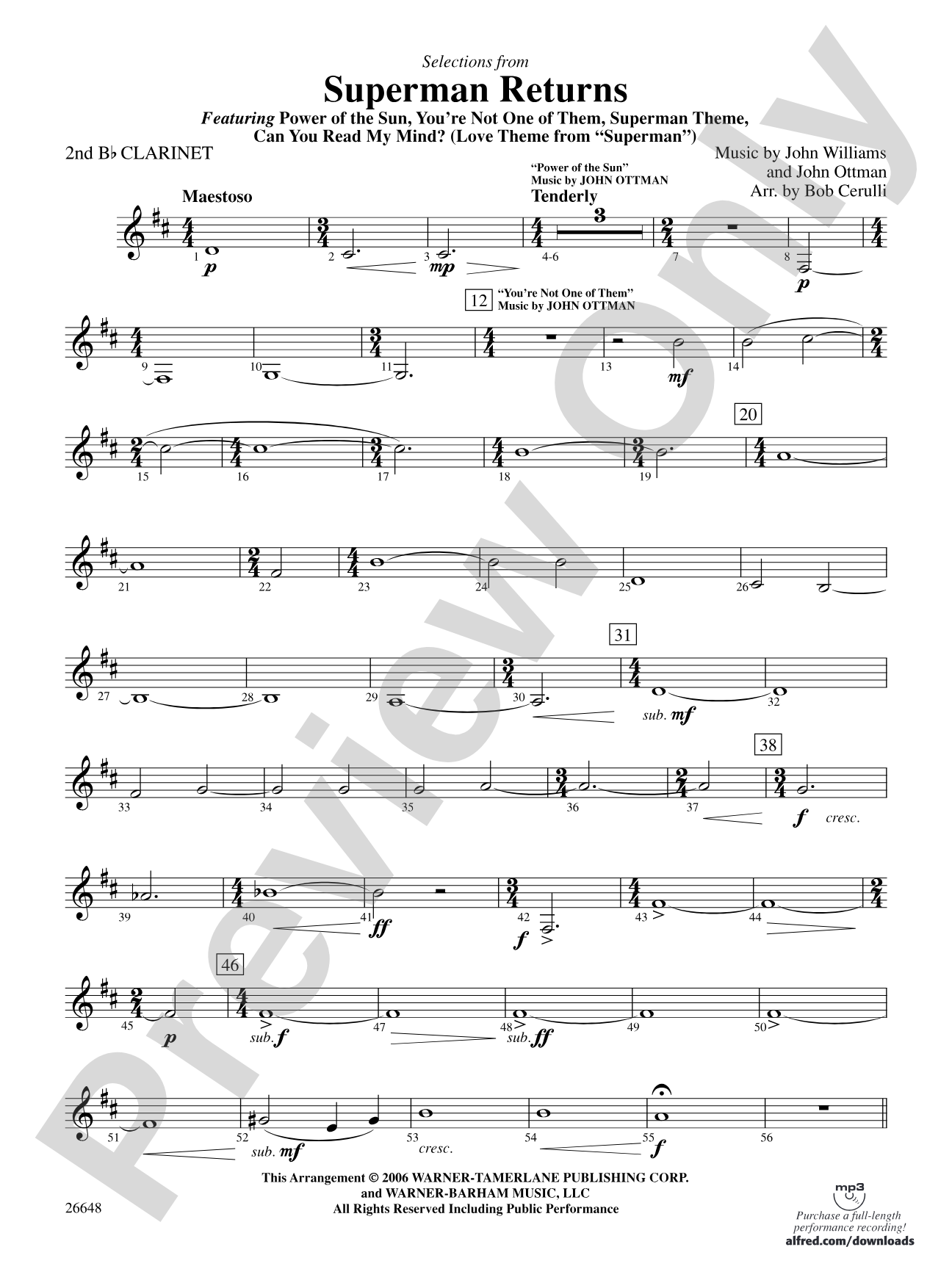 Superman Returns: 2nd B-flat Clarinet