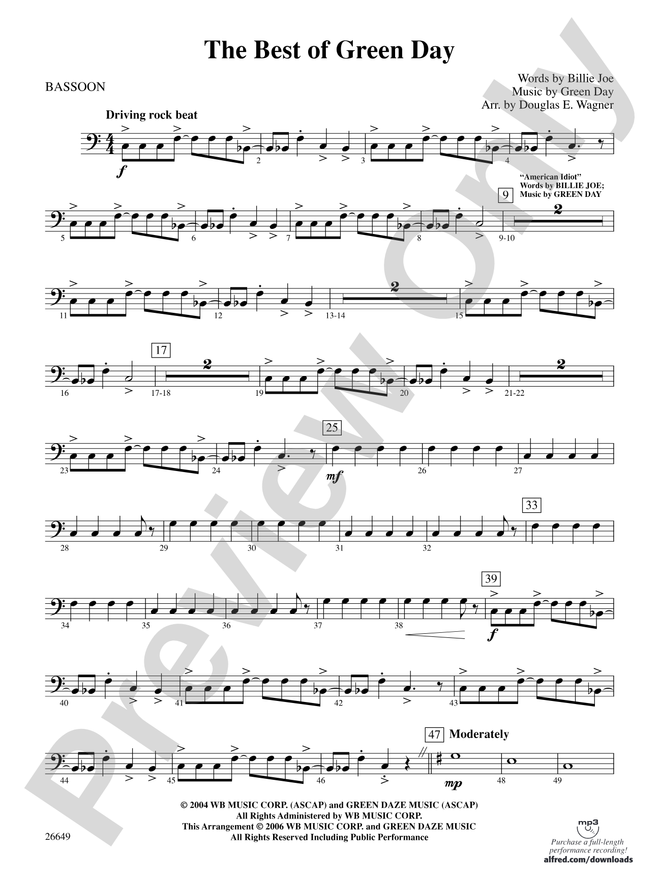The Best of Green Day: Bassoon