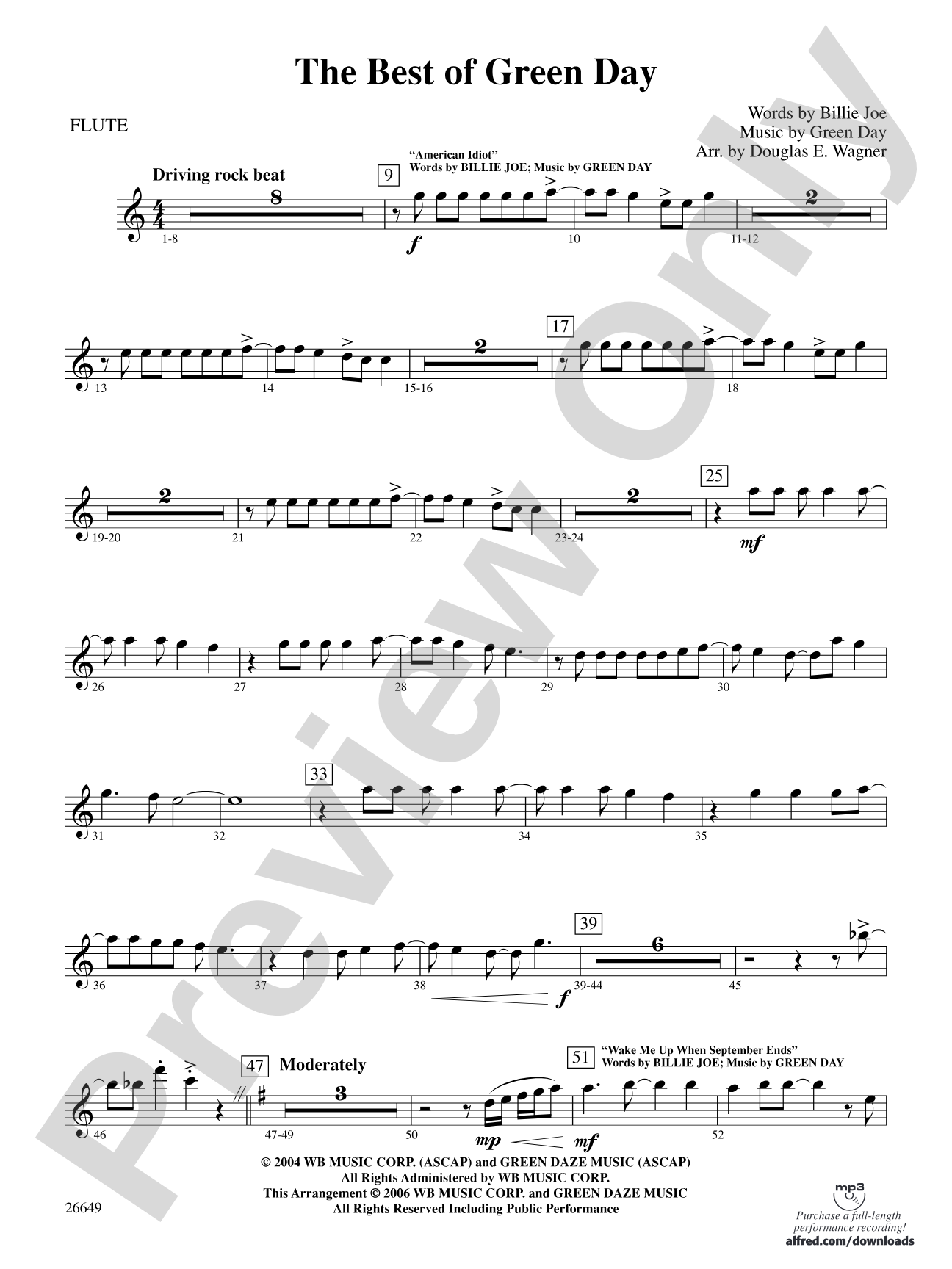 The Best of Green Day: Flute