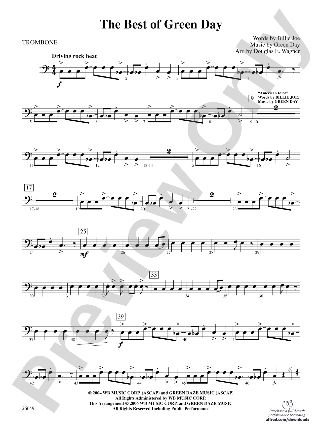The Best of Green Day: 1st Trombone