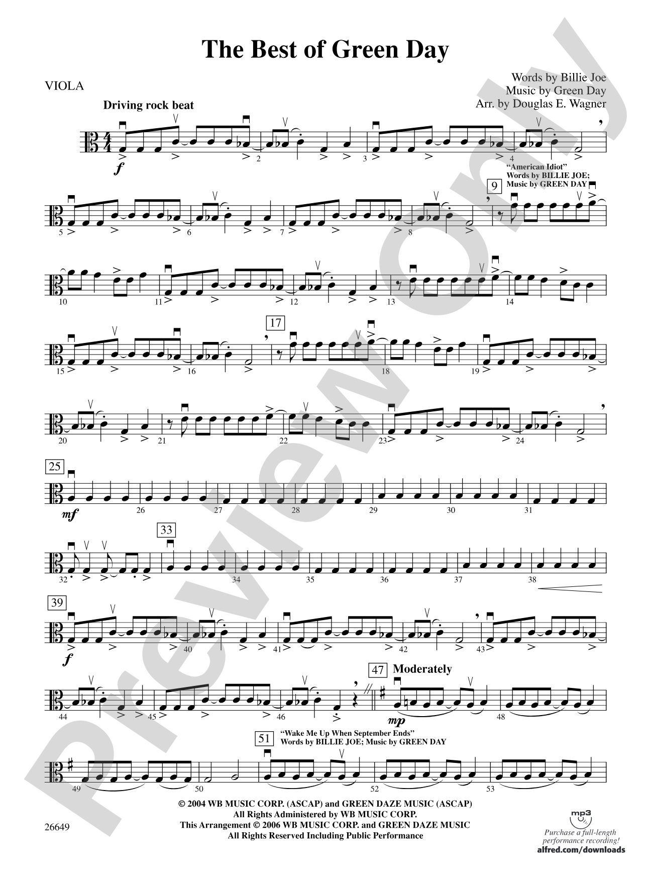 The Best of Green Day: Viola