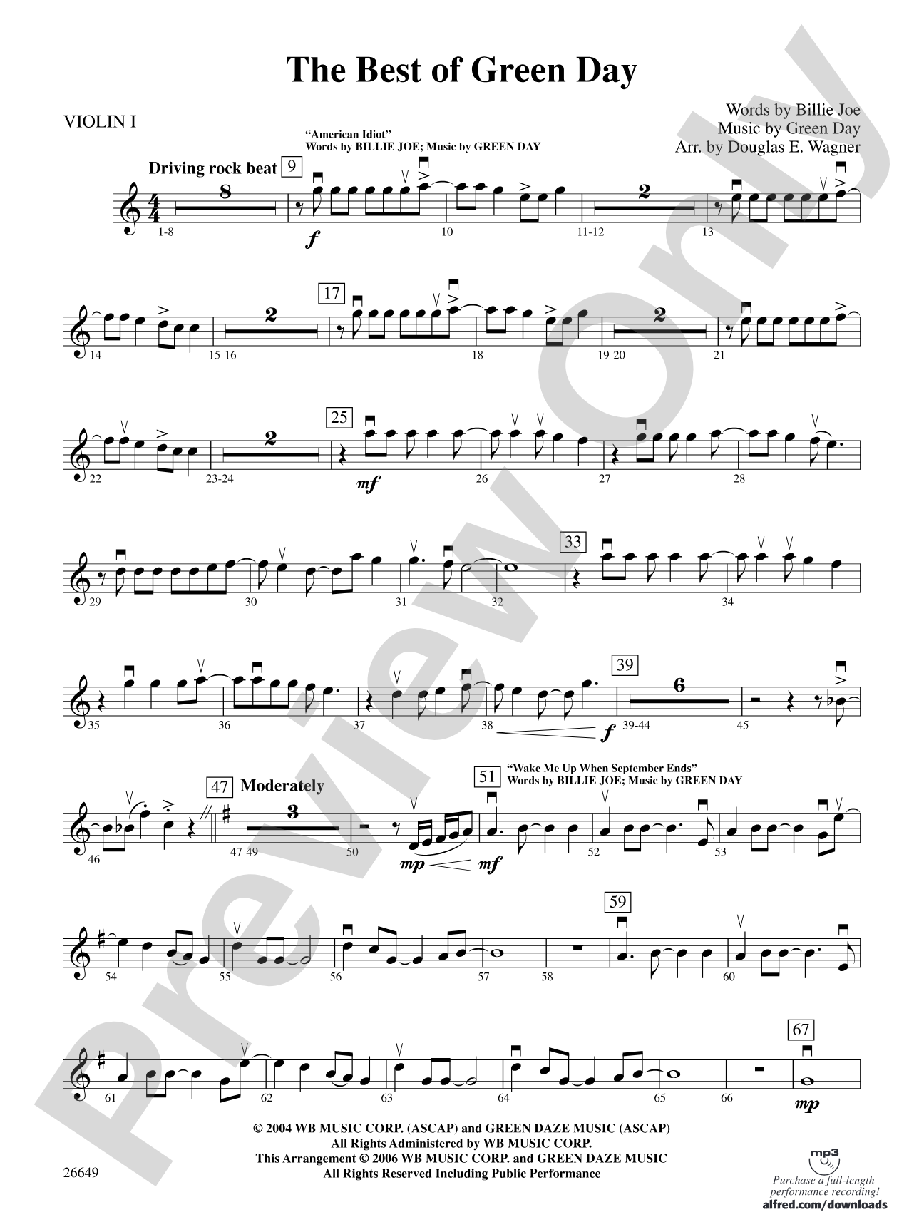 The Best of Green Day: 1st Violin