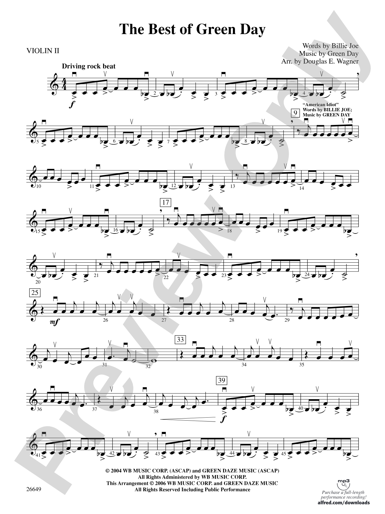The Best of Green Day: 2nd Violin