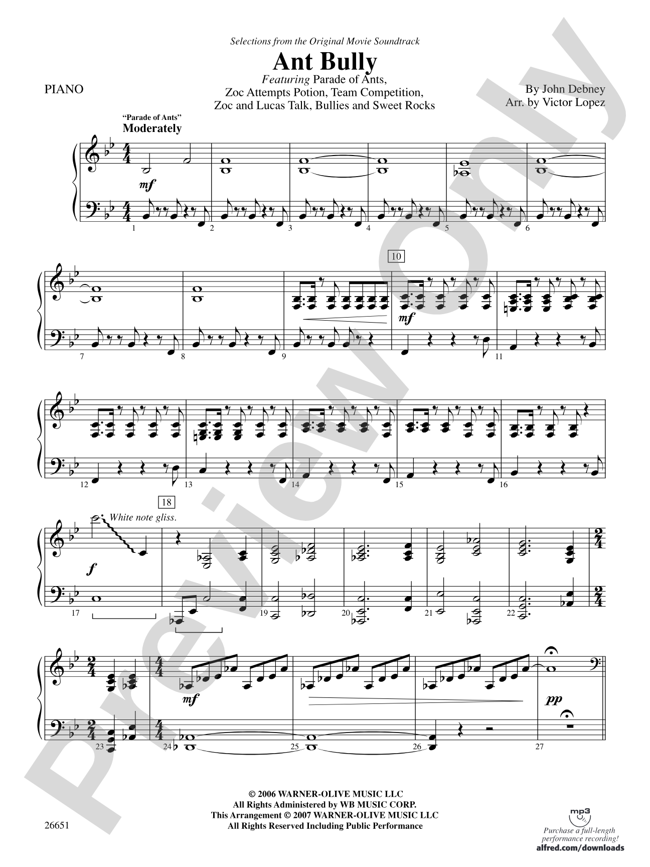 The Ant Bully: Piano Accompaniment