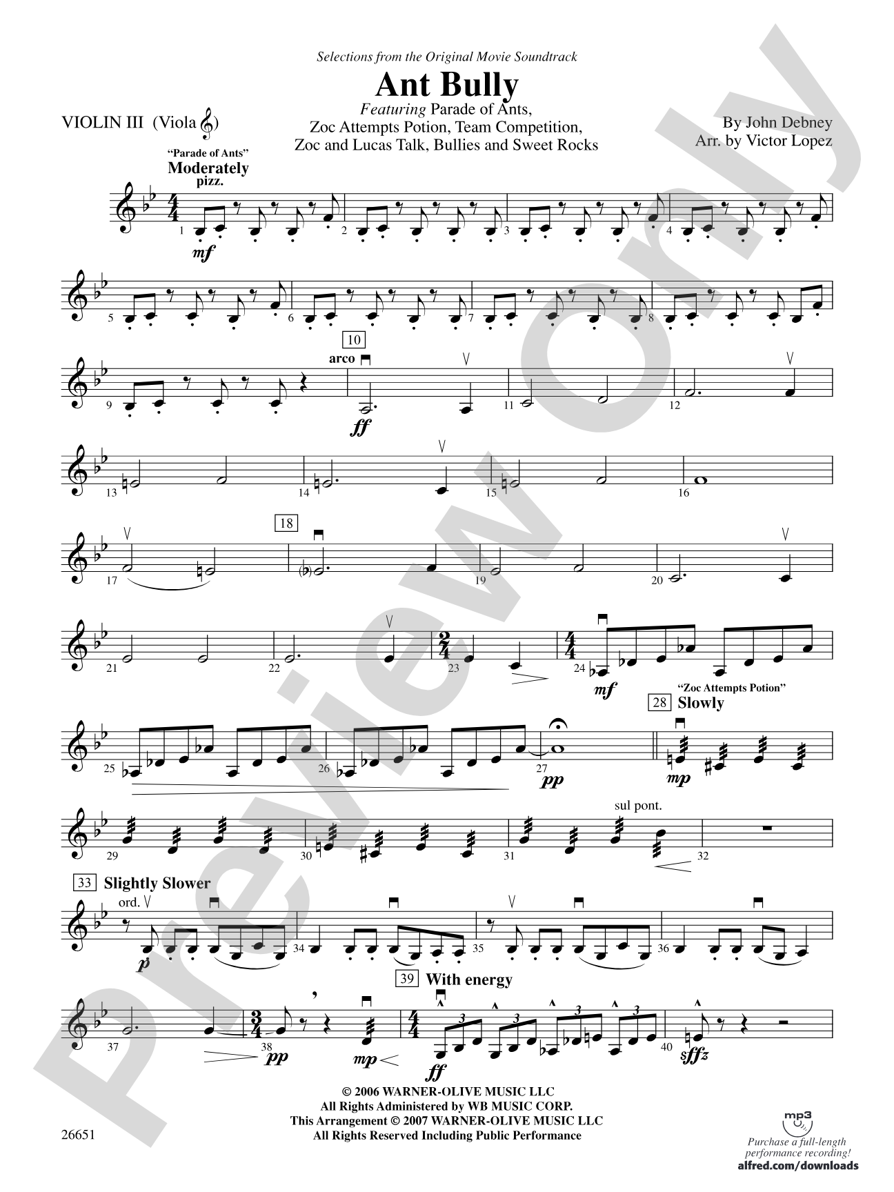The Ant Bully: 3rd Violin (Viola [TC])