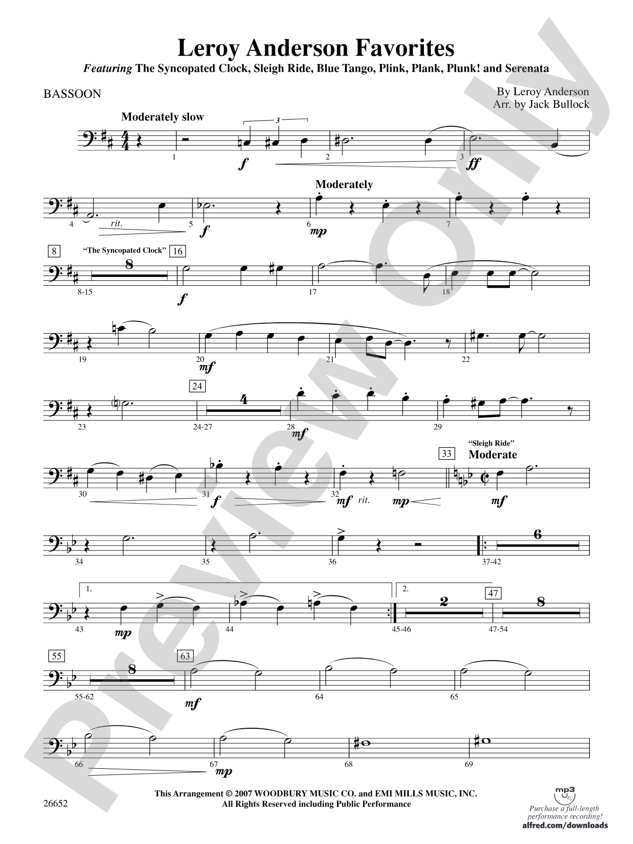Leroy Anderson Favorites: Bassoon