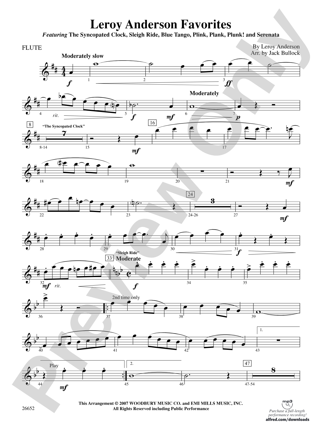 Leroy Anderson Favorites: Flute