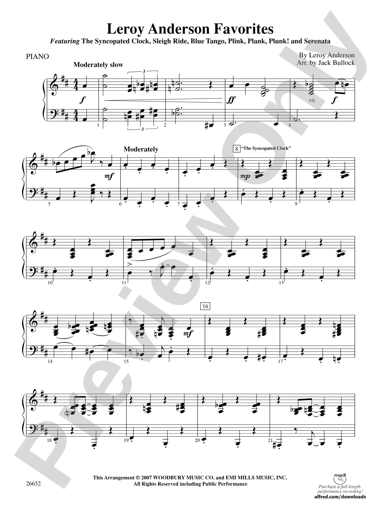 Leroy Anderson Favorites: Piano Accompaniment