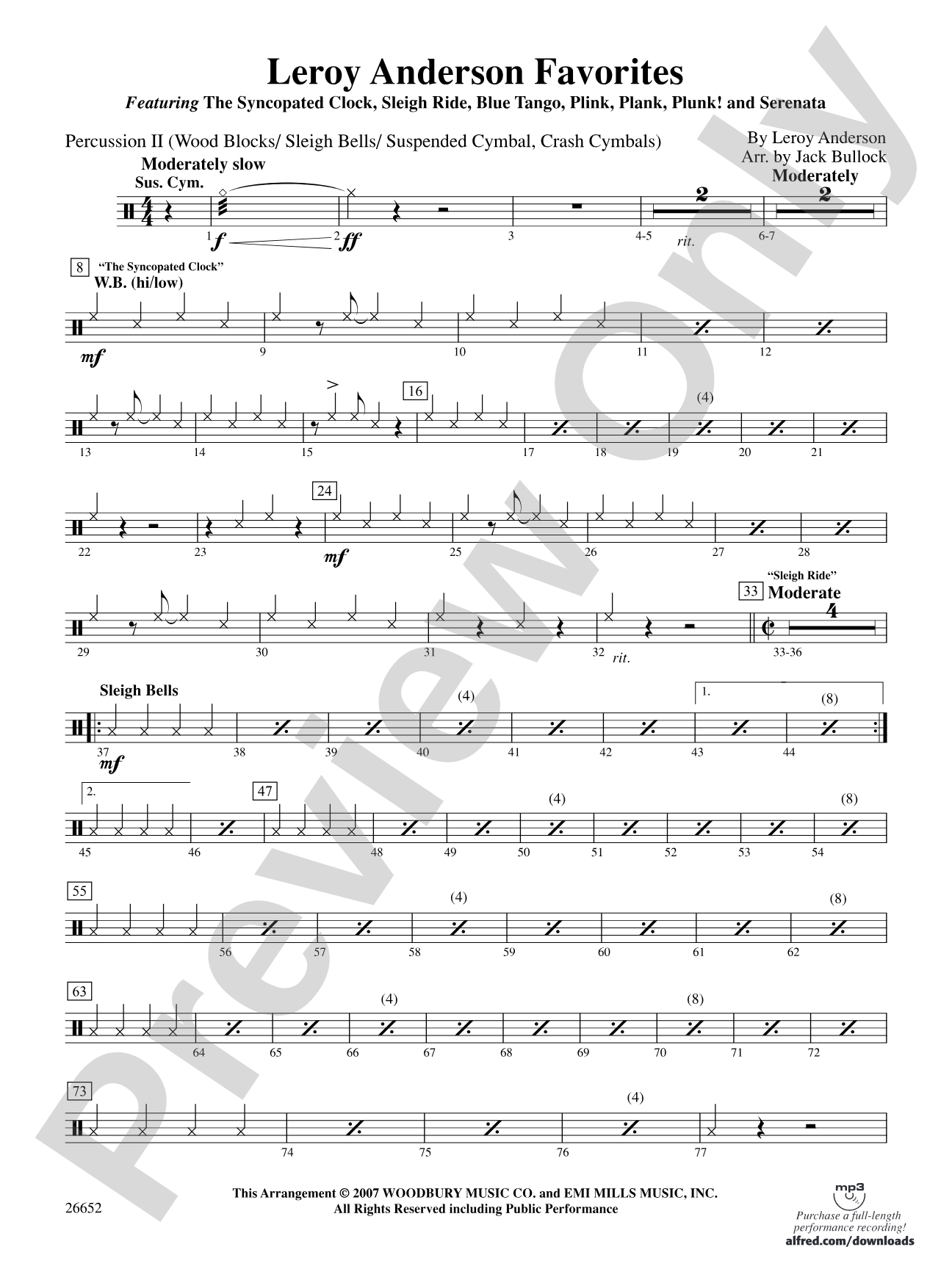 Leroy Anderson Favorites: 2nd Percussion