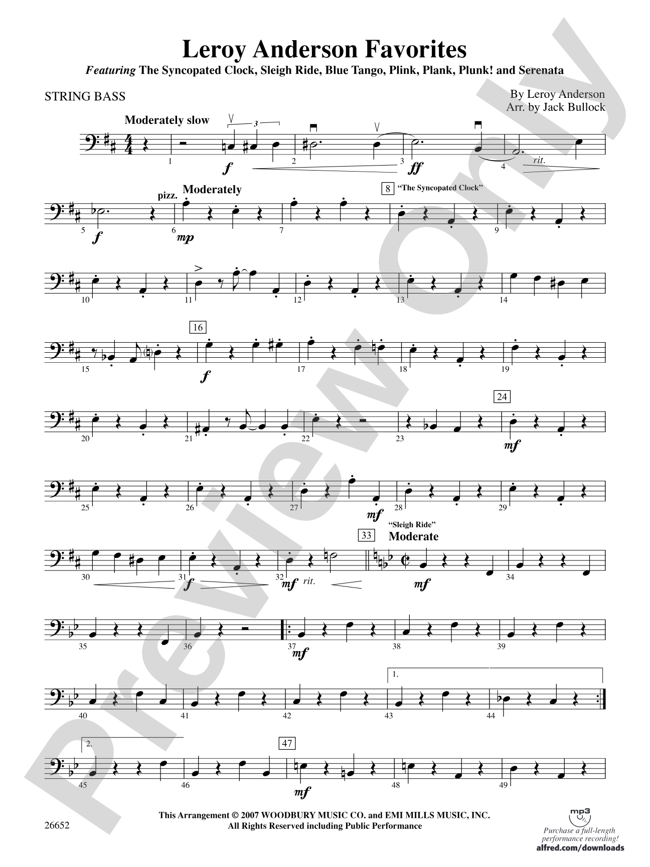 Leroy Anderson Favorites: String Bass