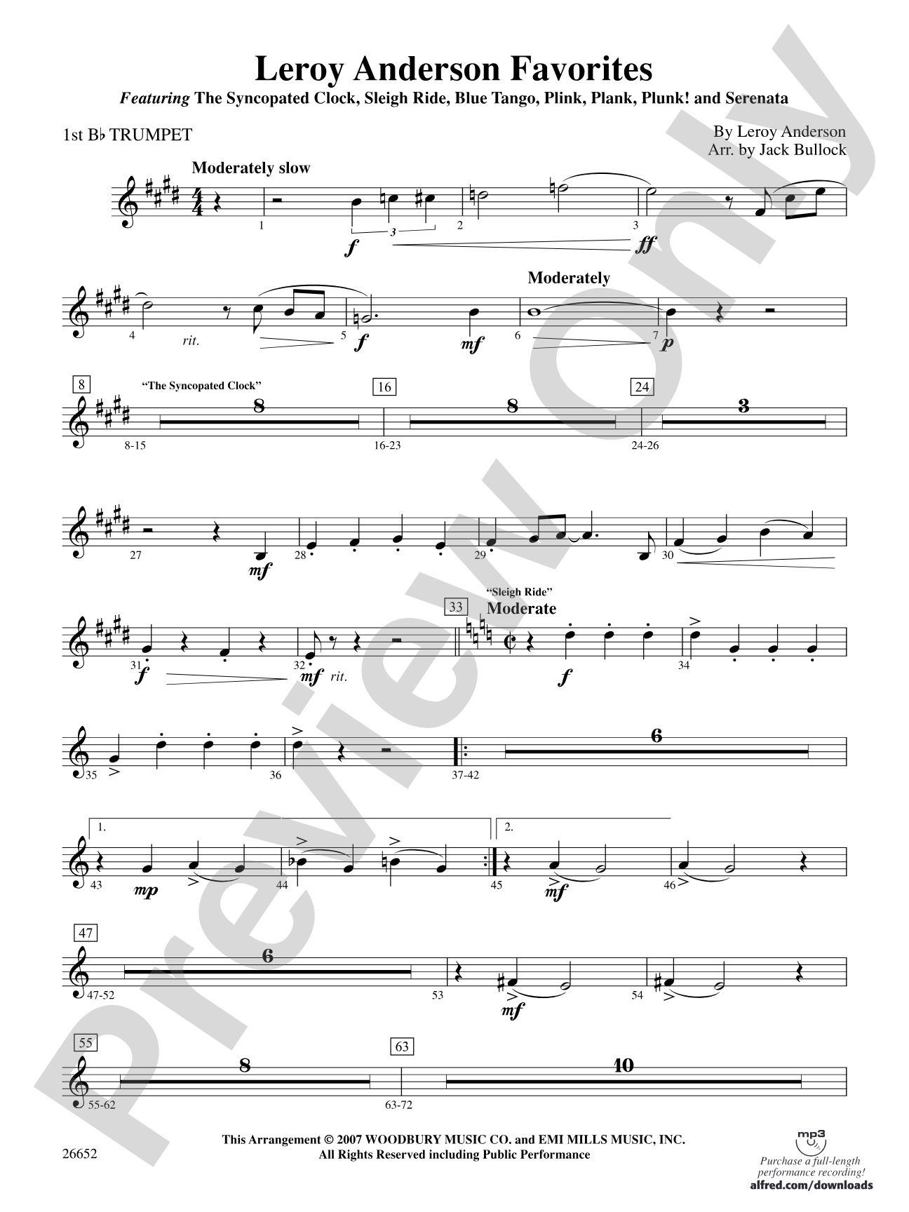 Leroy Anderson Favorites: 1st B-flat Trumpet