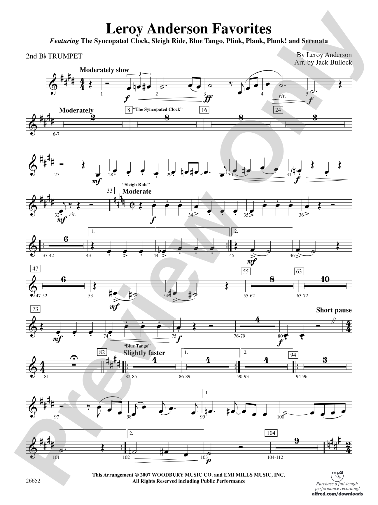 Leroy Anderson Favorites: 2nd B-flat Trumpet