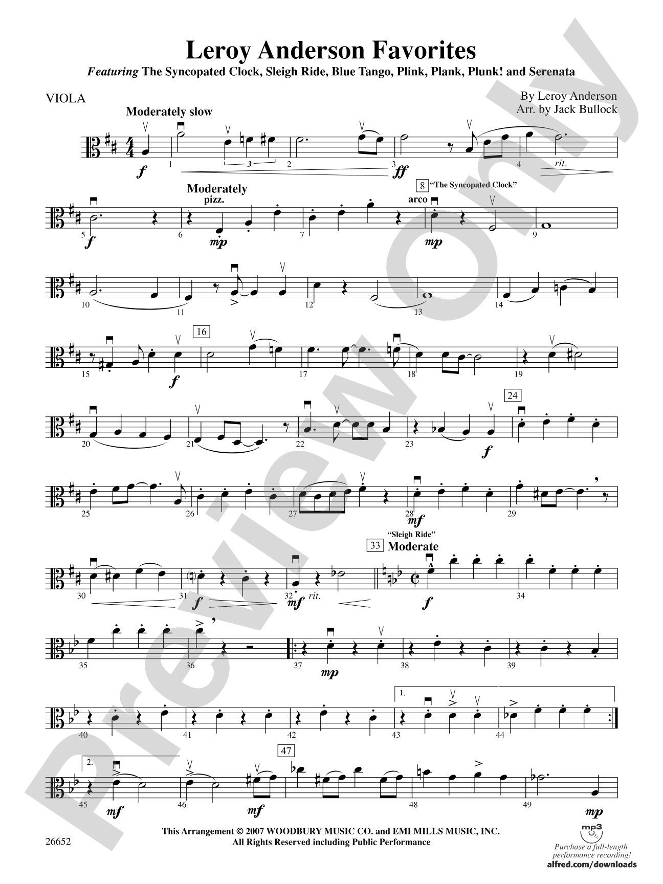 Leroy Anderson Favorites: Viola