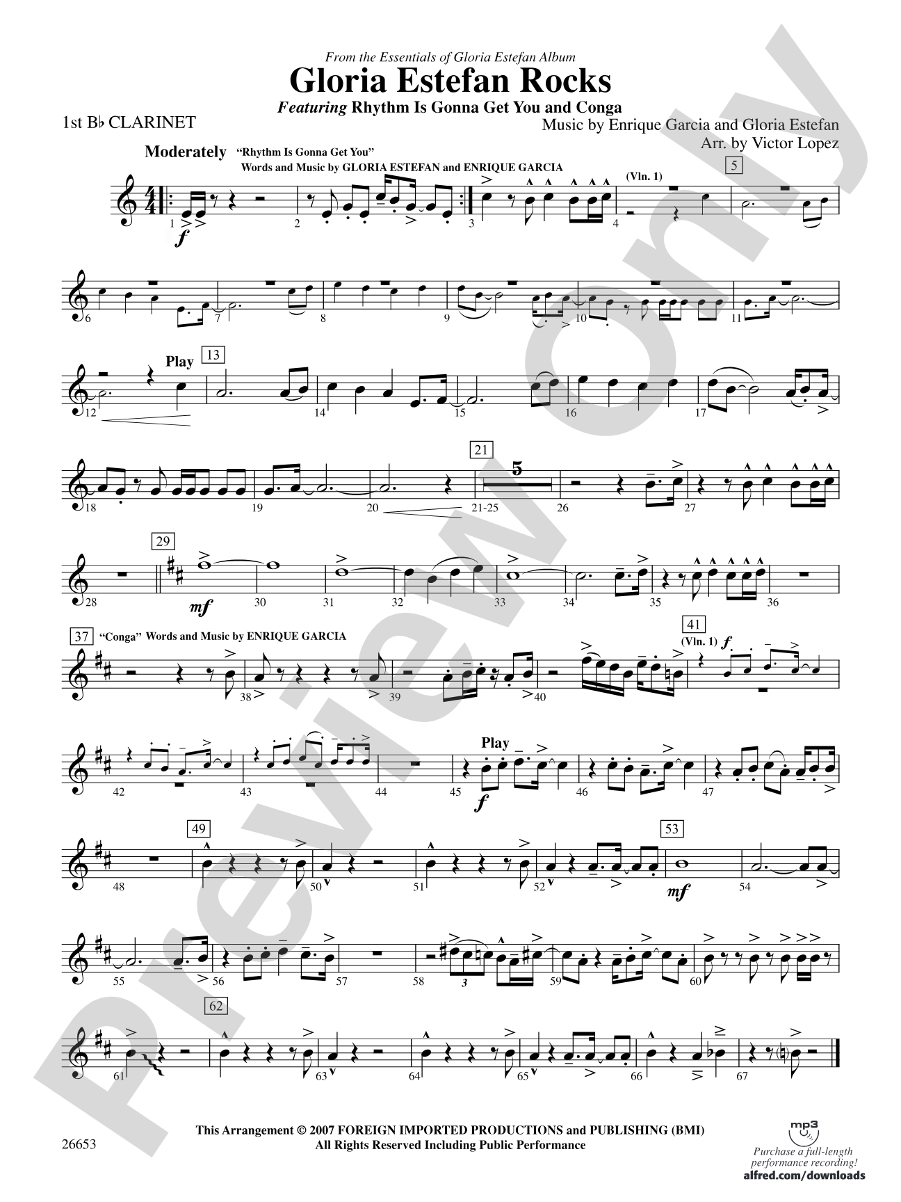 Gloria Estefan Rocks: 1st B-flat Clarinet