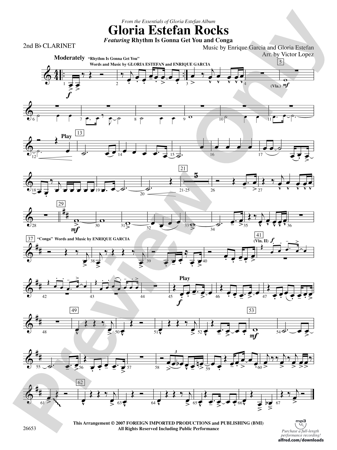 Gloria Estefan Rocks: 2nd B-flat Clarinet