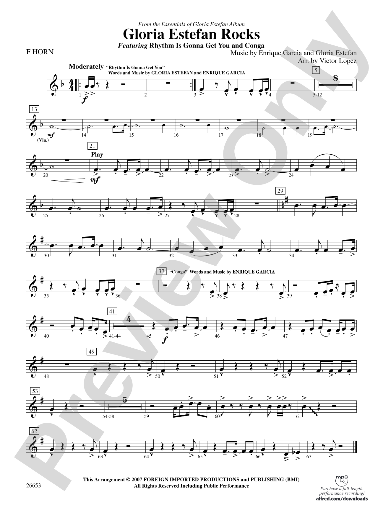 Gloria Estefan Rocks: 1st F Horn