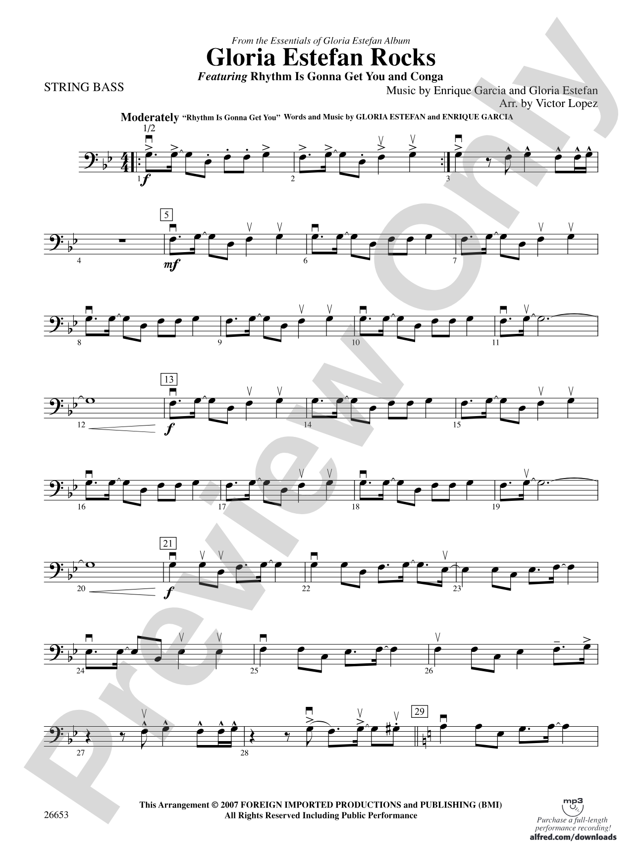 Gloria Estefan Rocks: String Bass