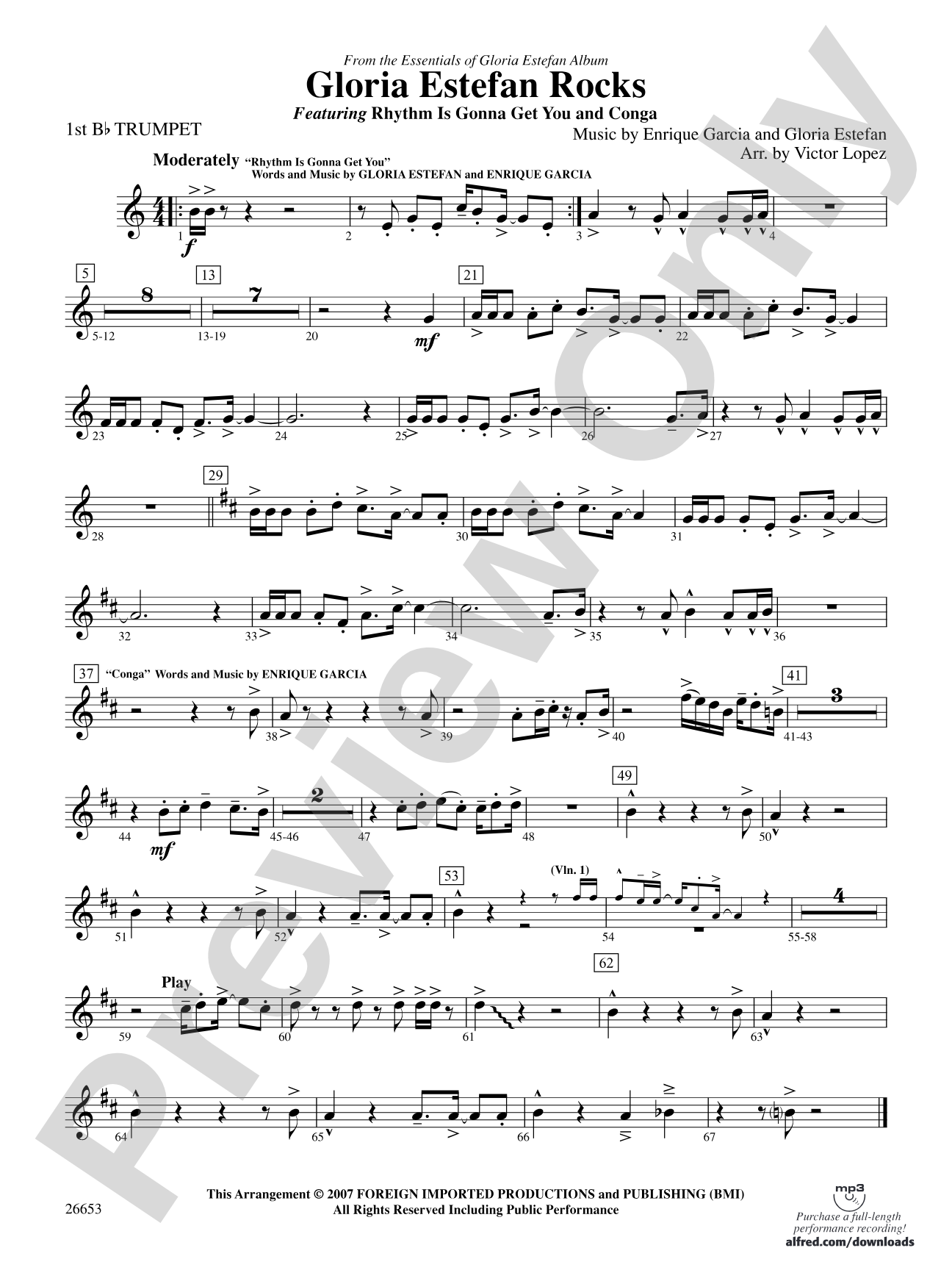 Gloria Estefan Rocks: 1st B-flat Trumpet
