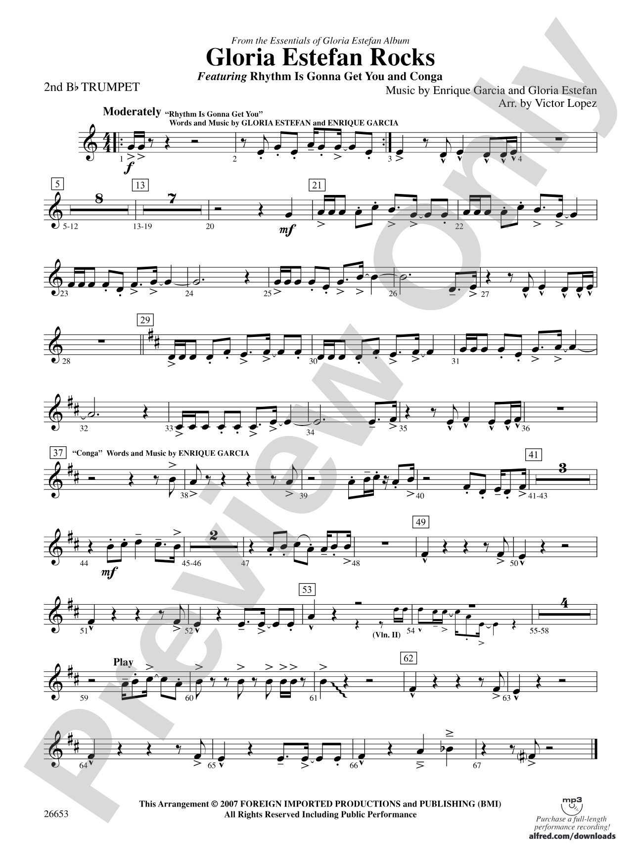 Gloria Estefan Rocks: 2nd B-flat Trumpet