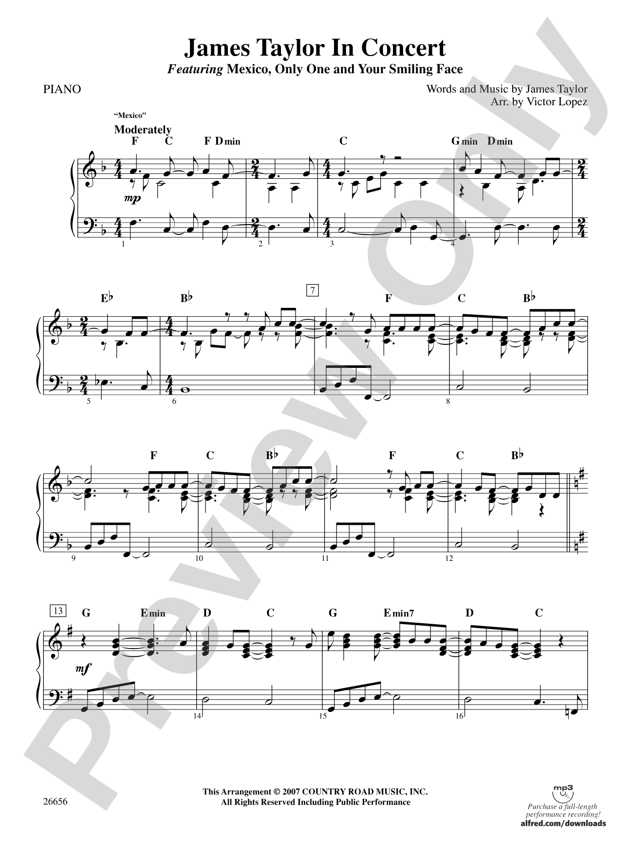 James Taylor in Concert: Piano Accompaniment