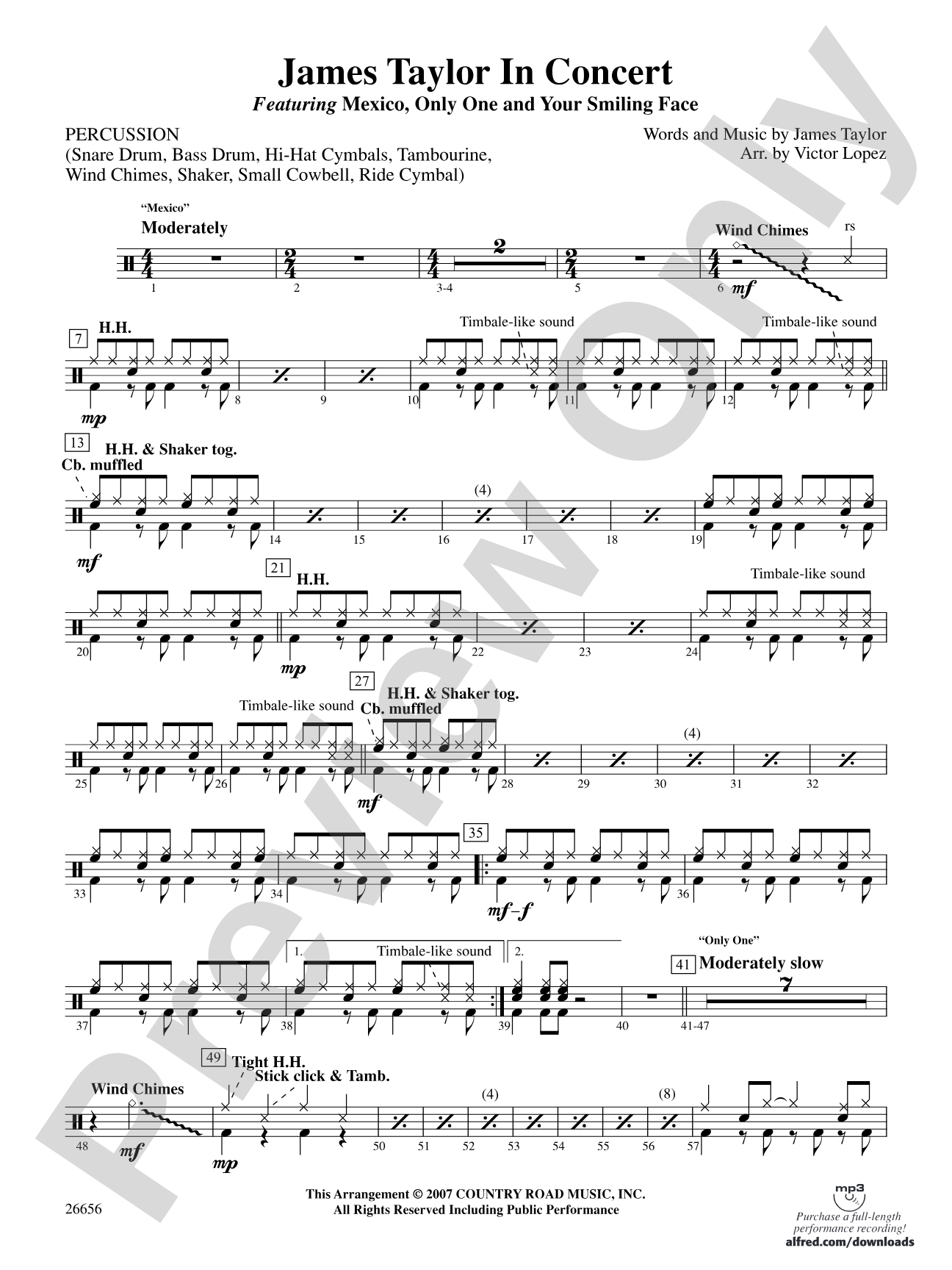 James Taylor in Concert: 1st Percussion