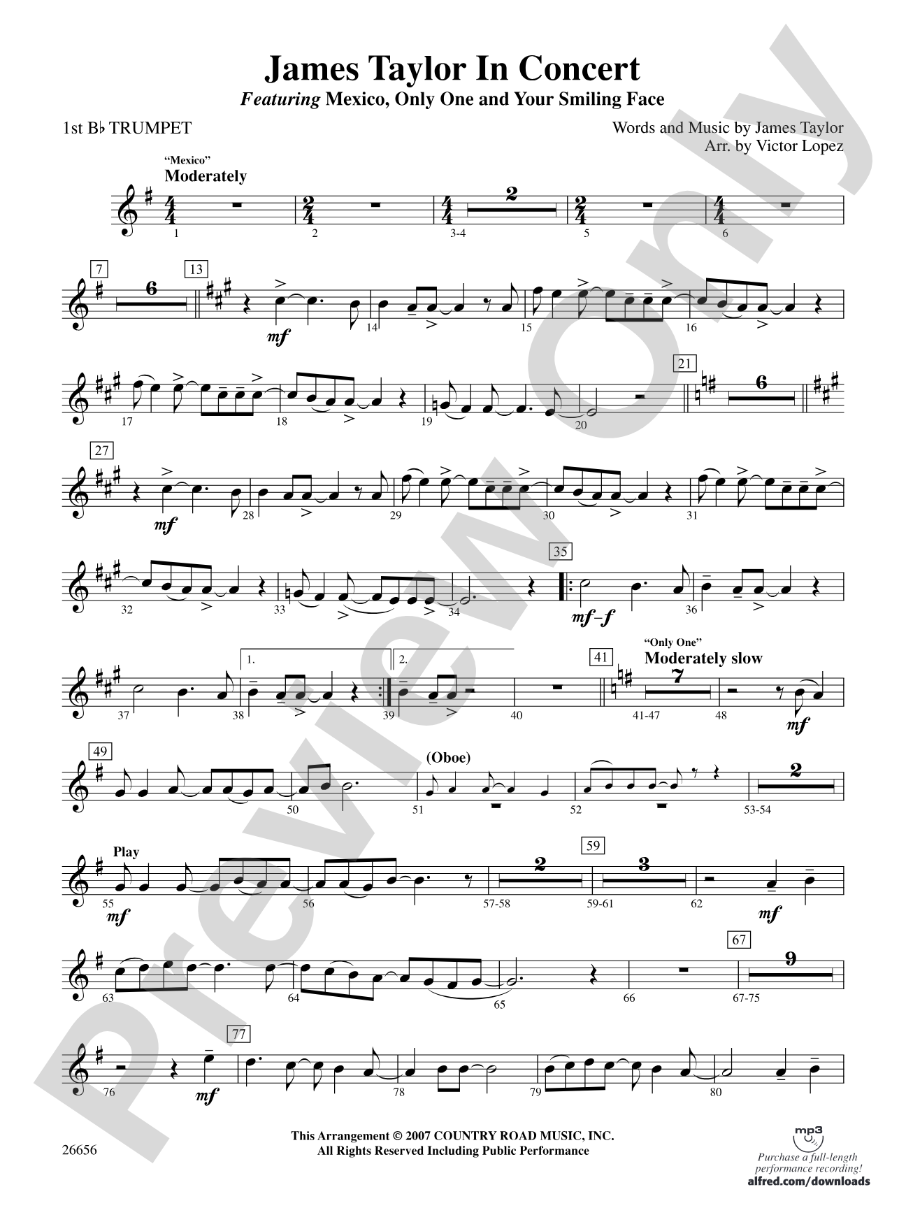 James Taylor in Concert: 1st B-flat Trumpet