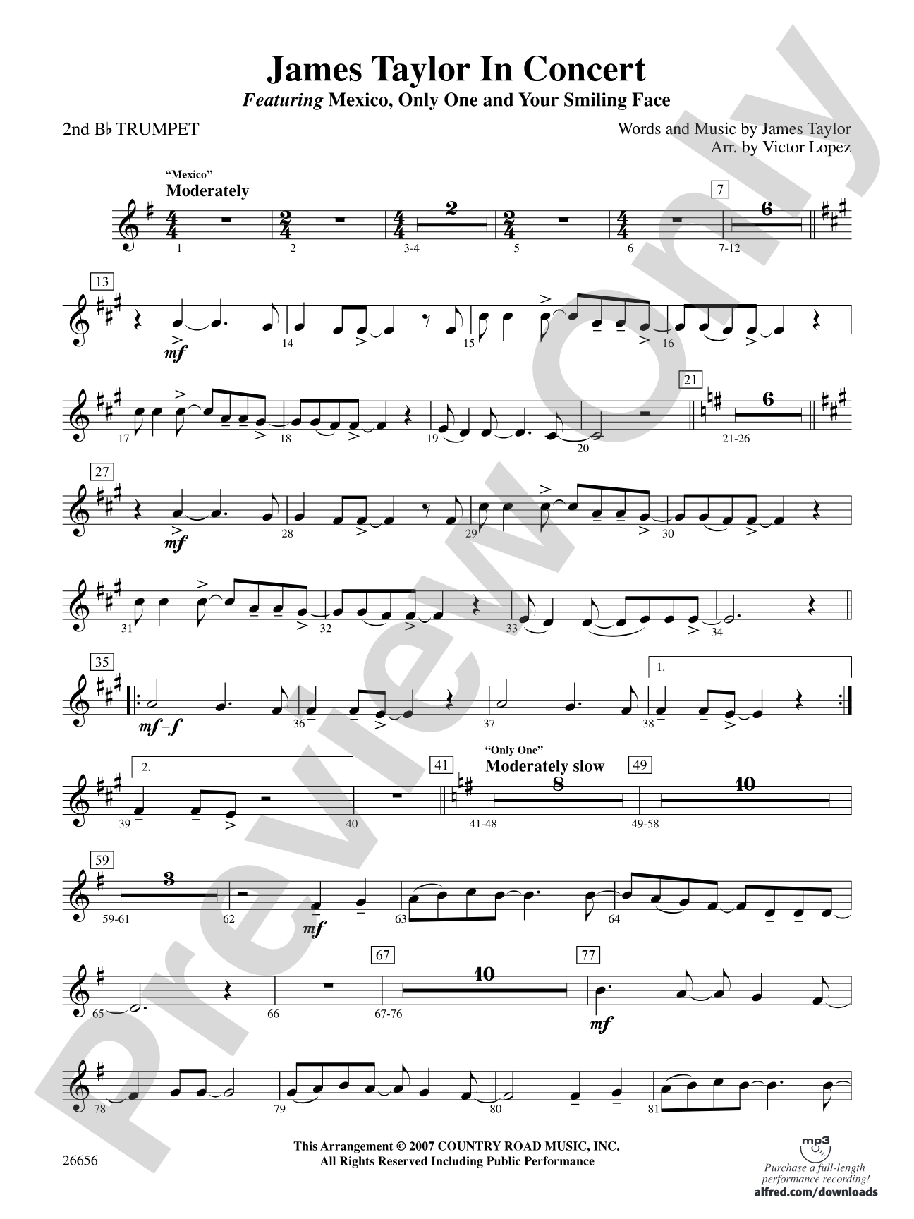 James Taylor in Concert: 2nd B-flat Trumpet