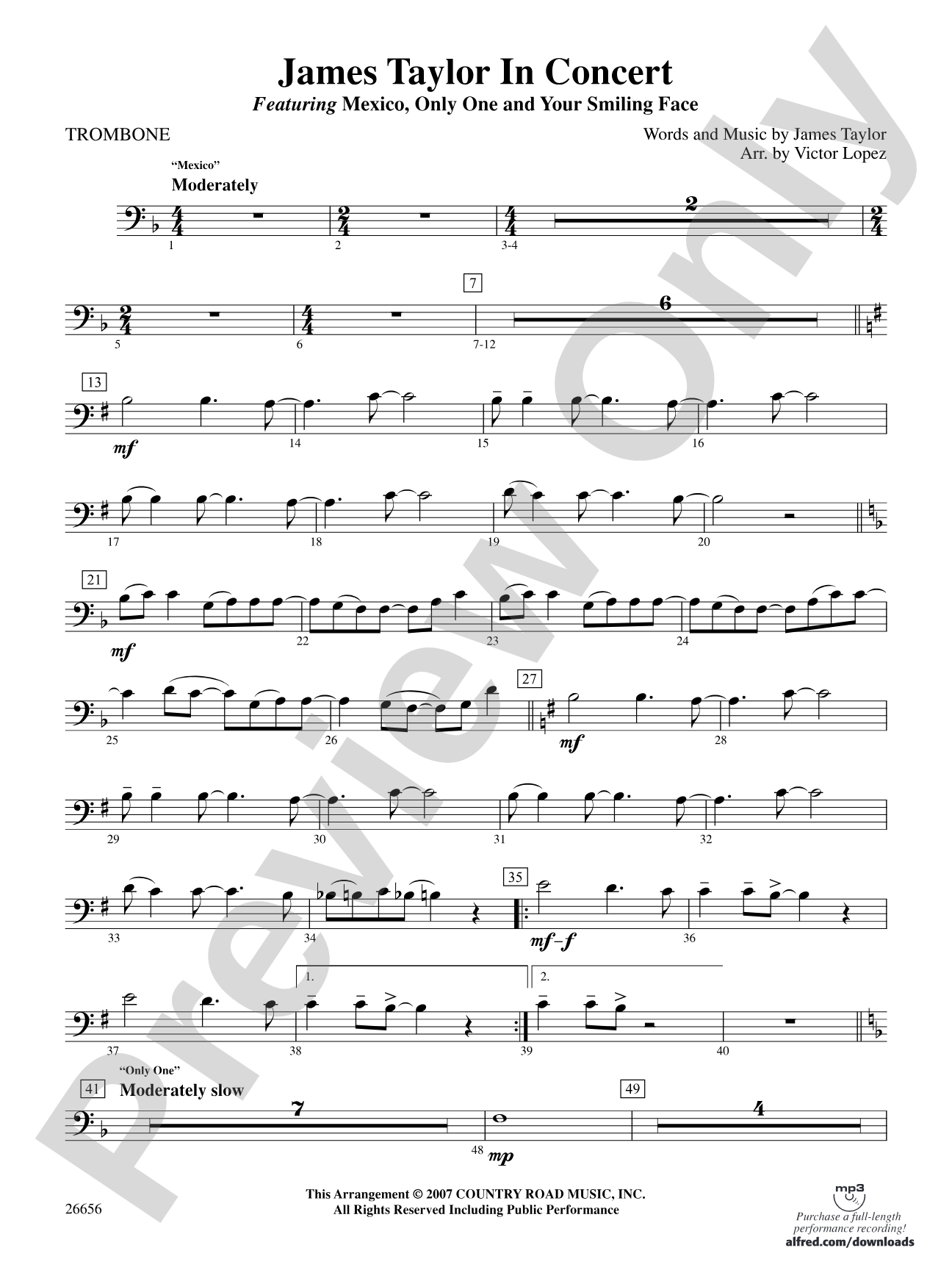 James Taylor in Concert: 1st Trombone