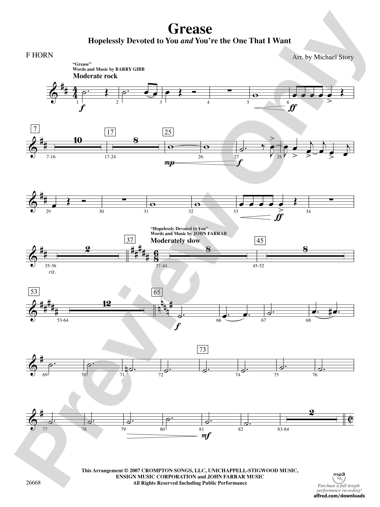 Grease: 1st F Horn