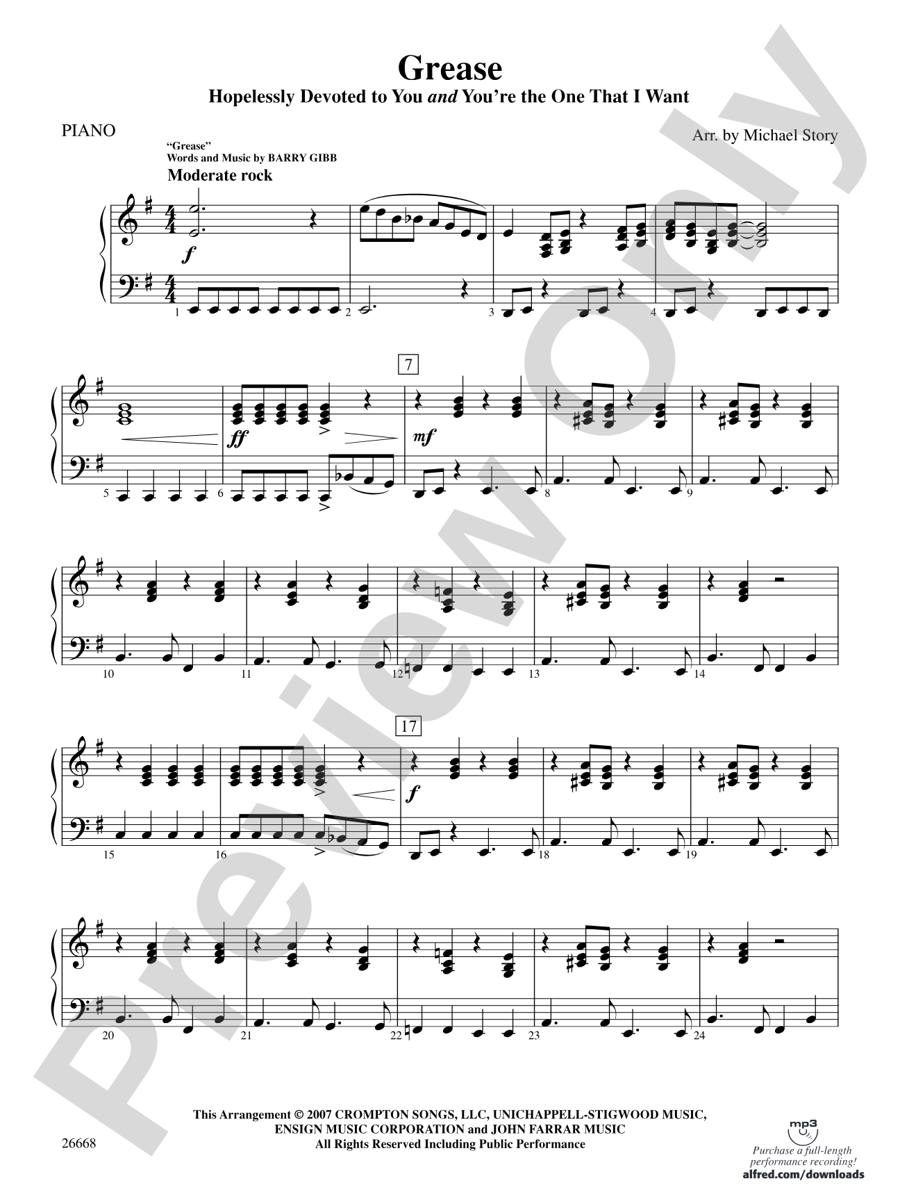 Grease: Piano Accompaniment