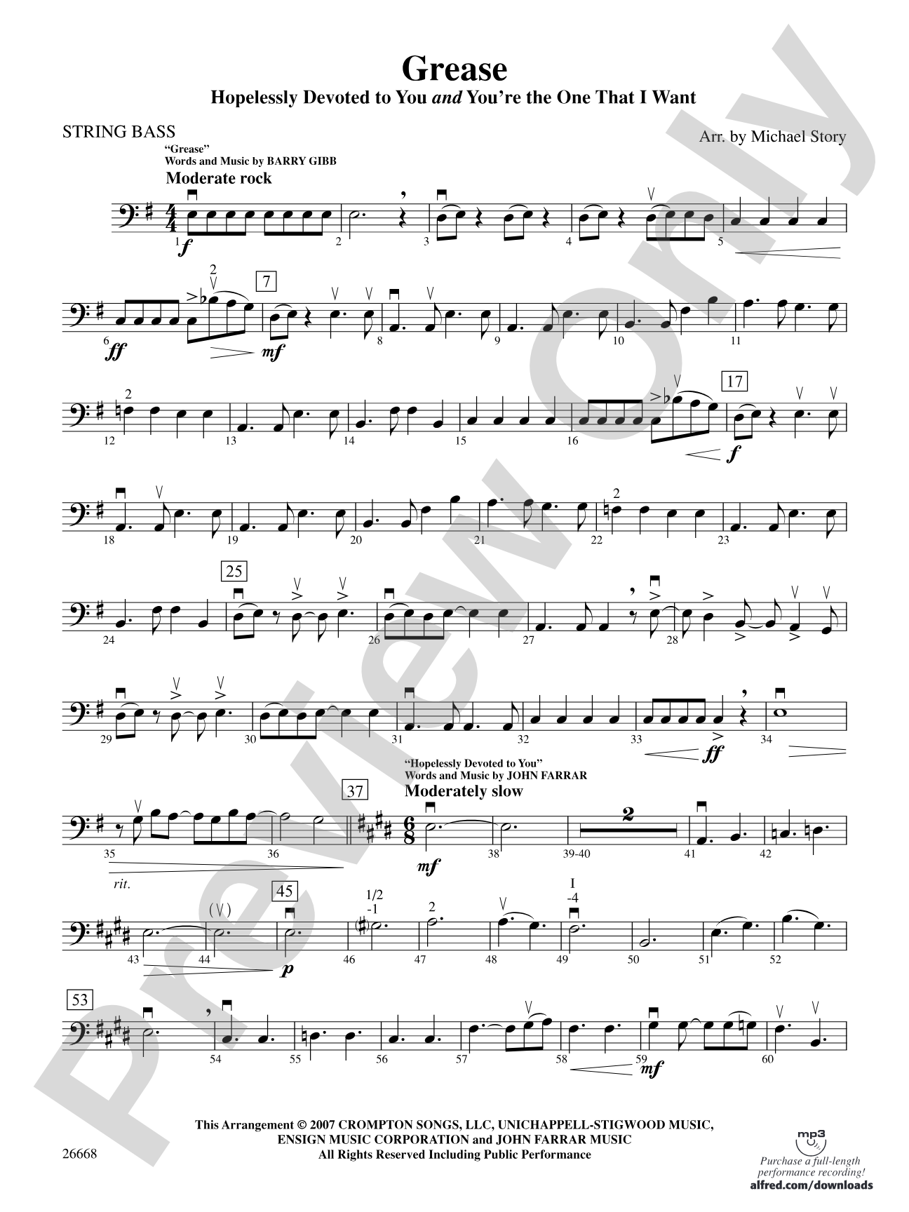 Grease: String Bass