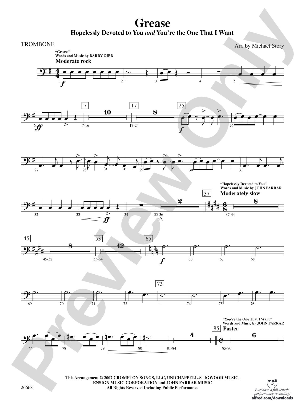 Grease: 1st Trombone