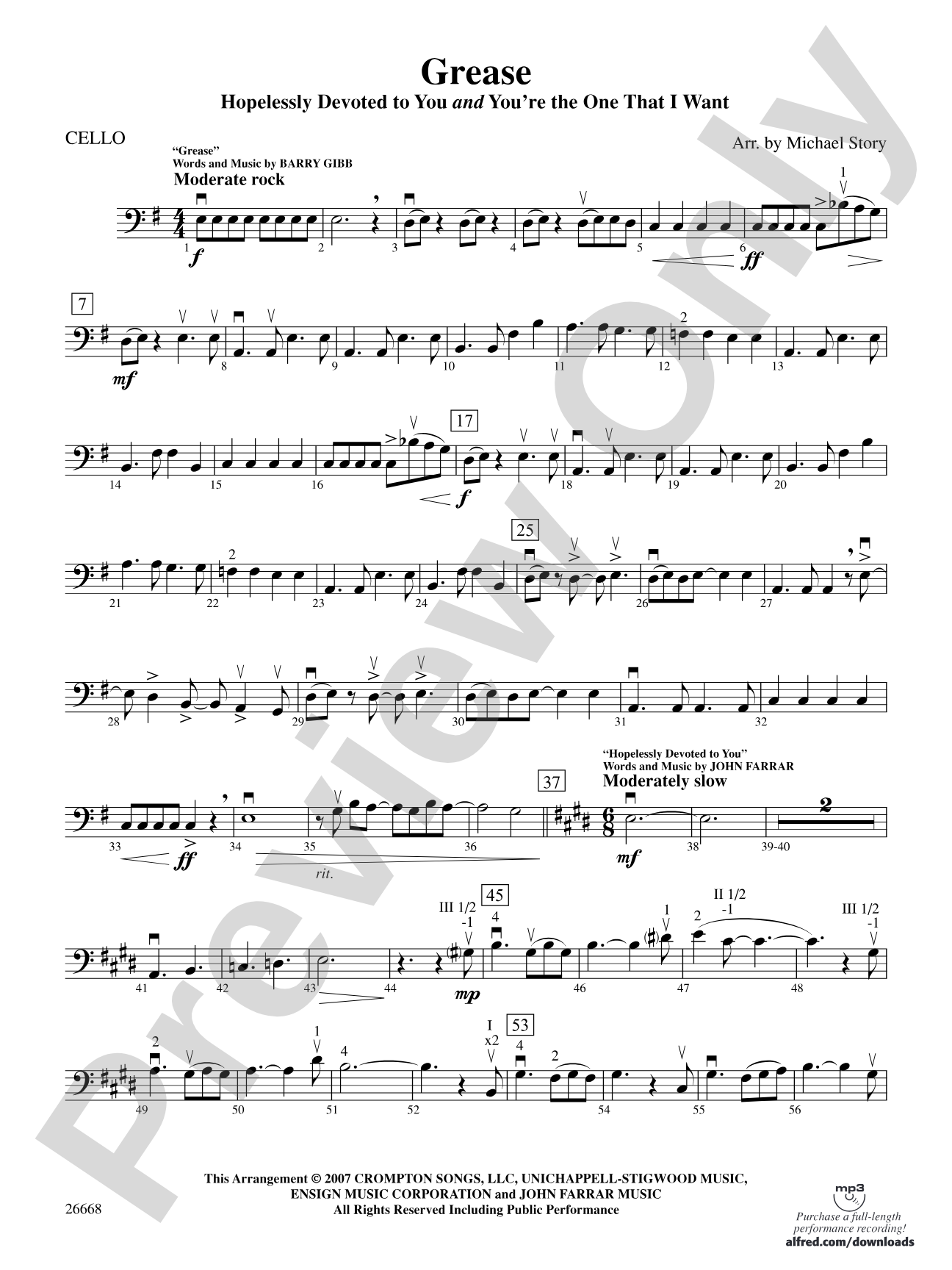 Grease: Cello