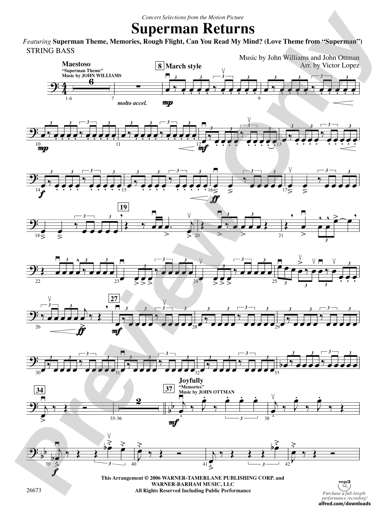 Superman Returns, Concert Selections from: String Bass