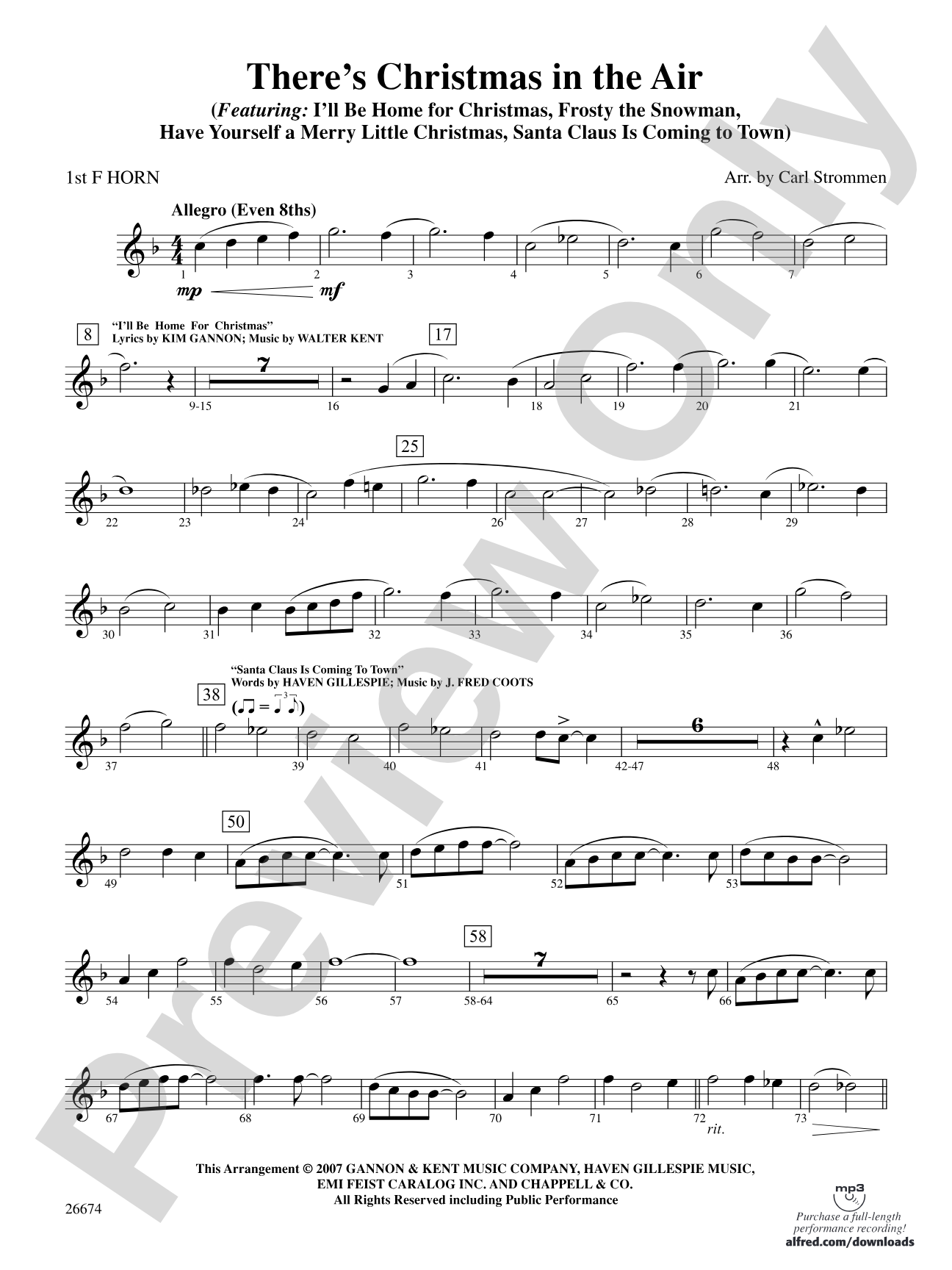 There's Christmas in the Air: 1st F Horn