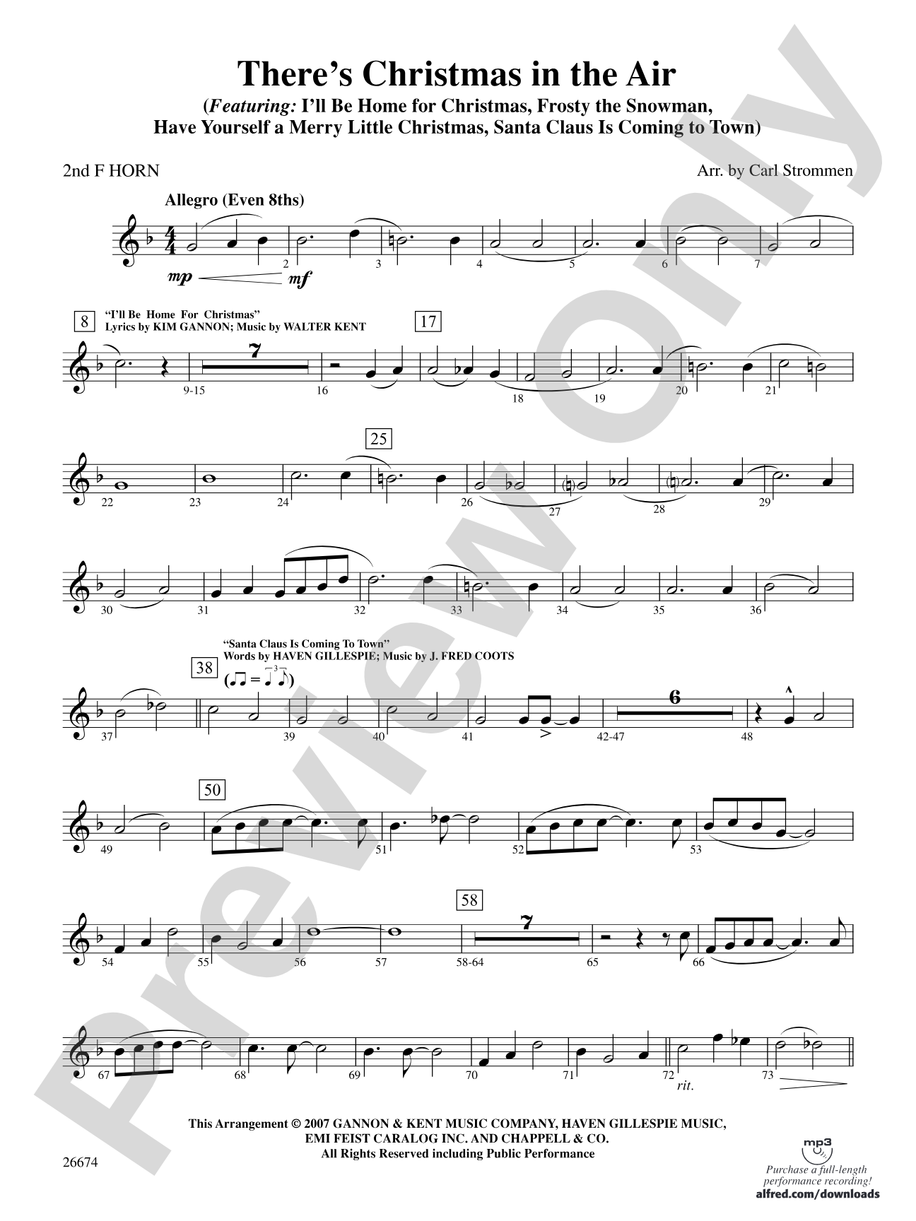 There's Christmas in the Air: 2nd F Horn