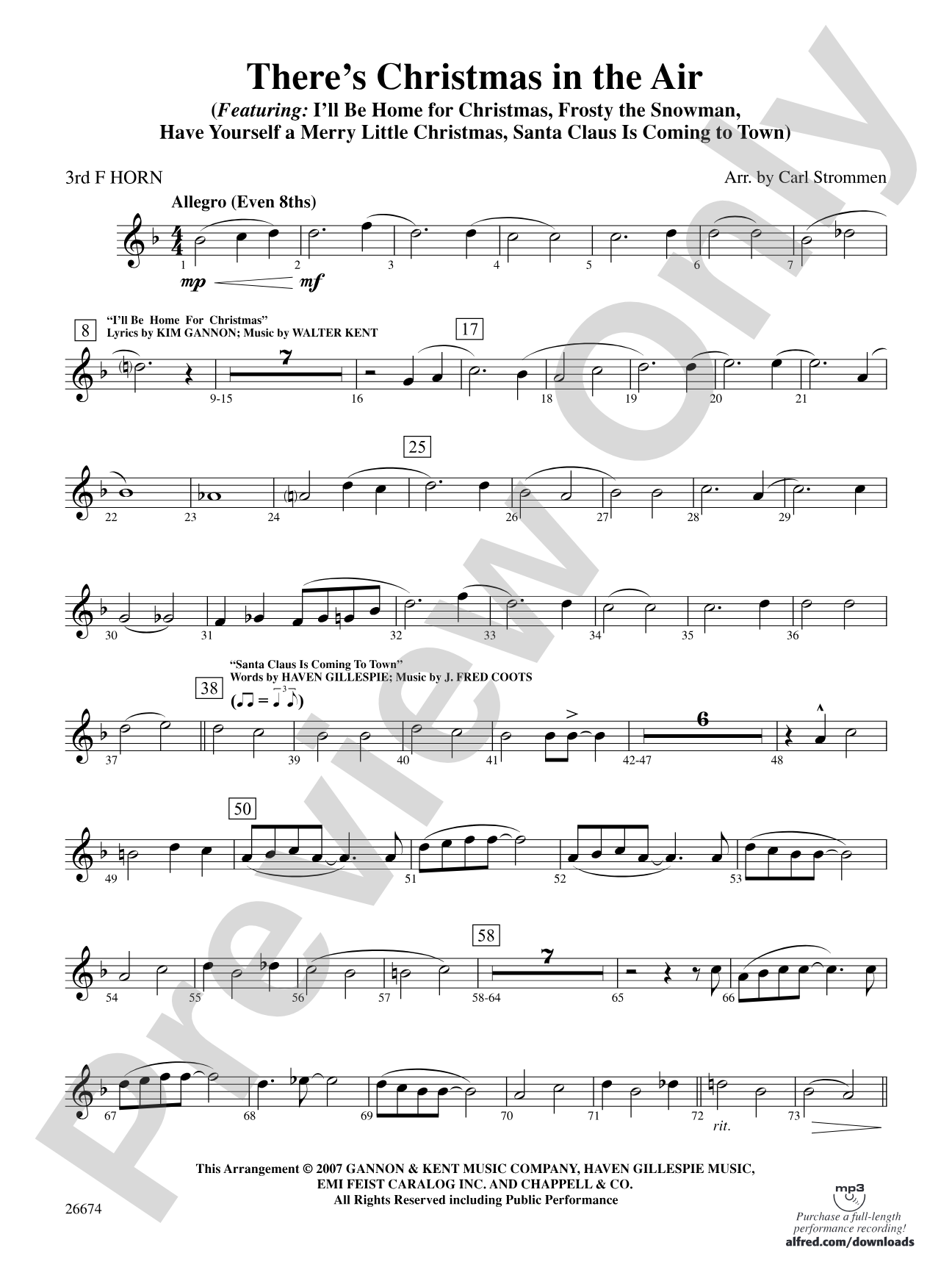 There's Christmas in the Air: 3rd F Horn