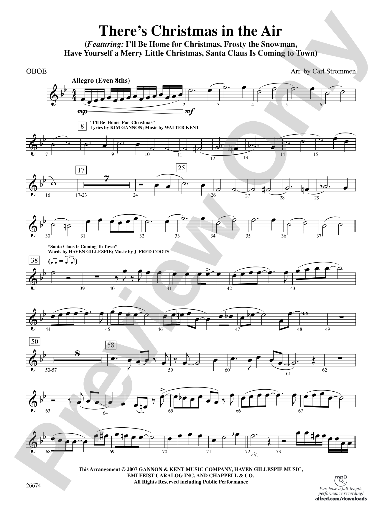 There's Christmas in the Air: Oboe