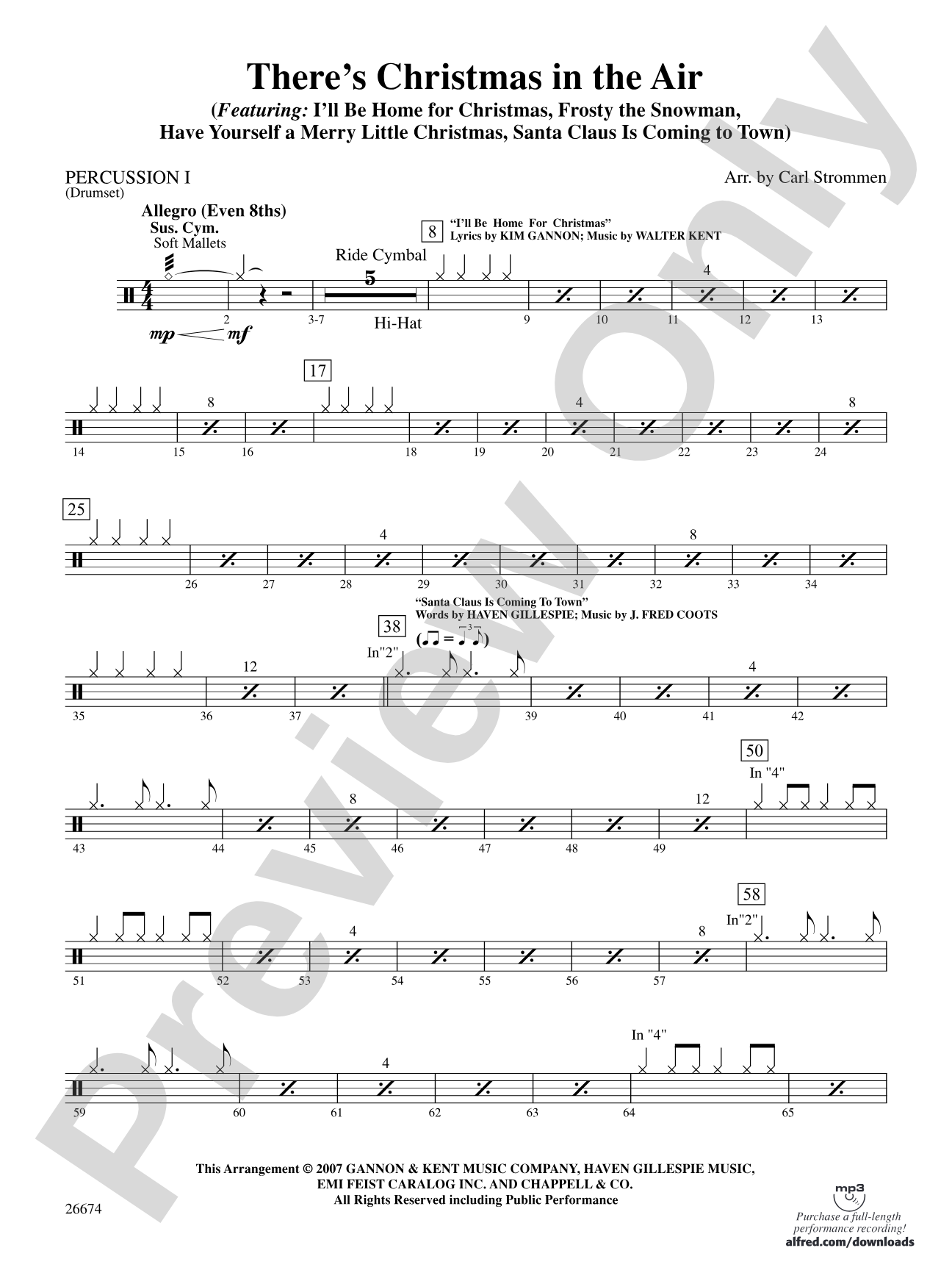 There's Christmas in the Air: 1st Percussion